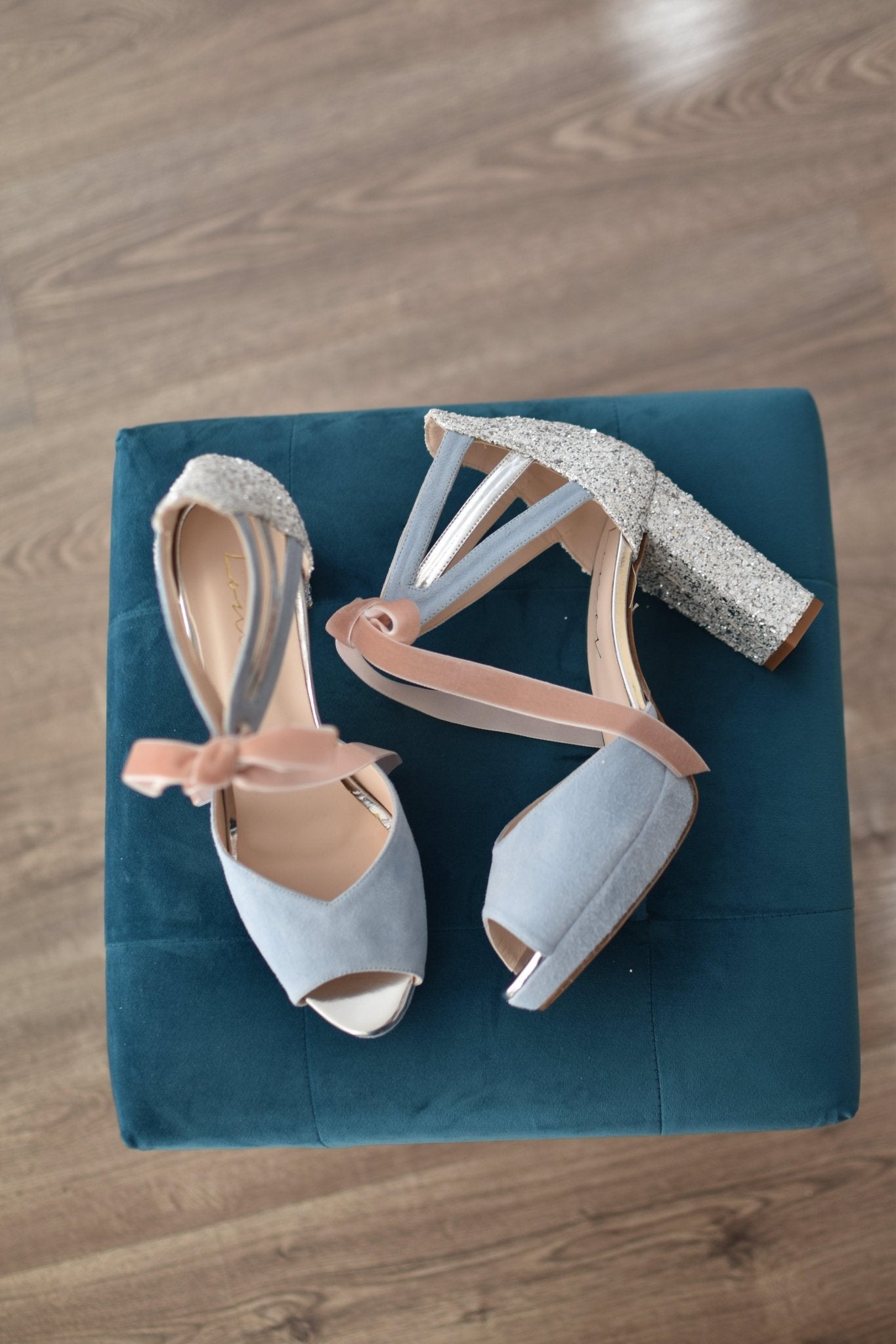 AYLA clear blue Glitter cristal 95 - zapatos_novia