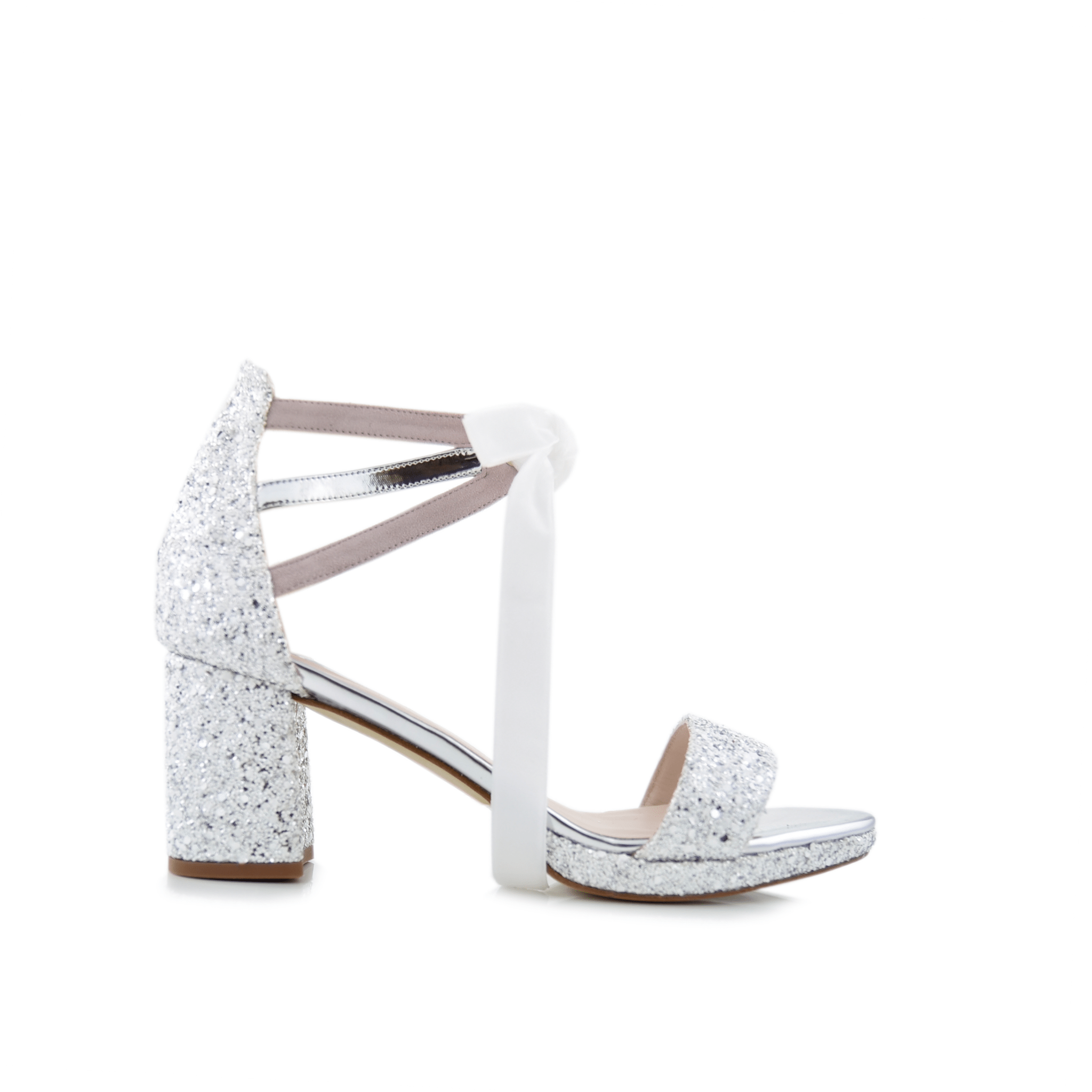 AYLA - DIANA fantasctic glitter blanco con plata petit - zapatos_novia