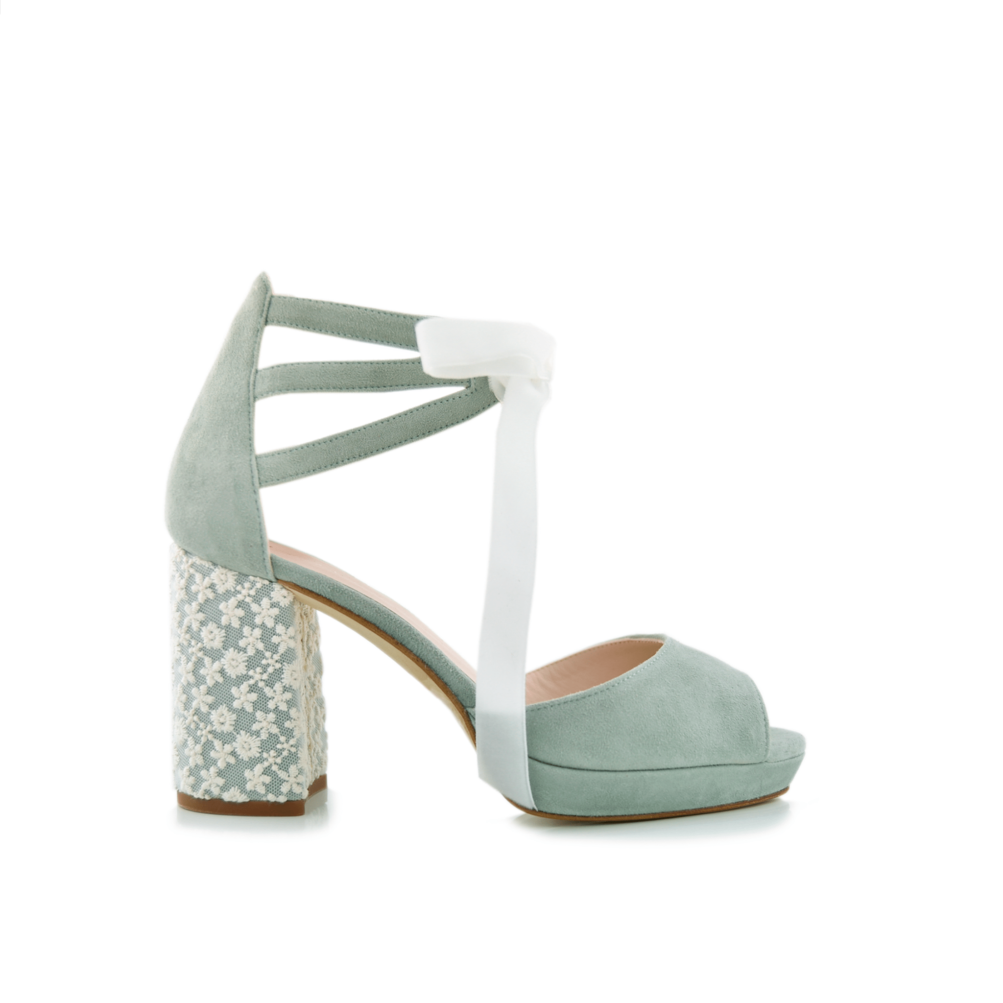 Ayla Eucalipto Claro Marion Midi — Zapatos de novia Lomas Shoes