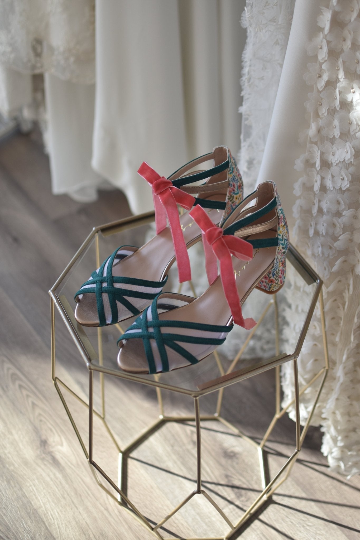 AYLA verde botella Aquarelle mini - zapatos_novia