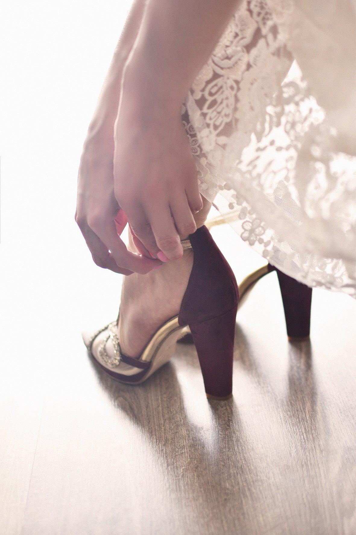 .BLACK LOVE MACARENA burdeos con glitter oro TALLA 37 - zapatos_novia