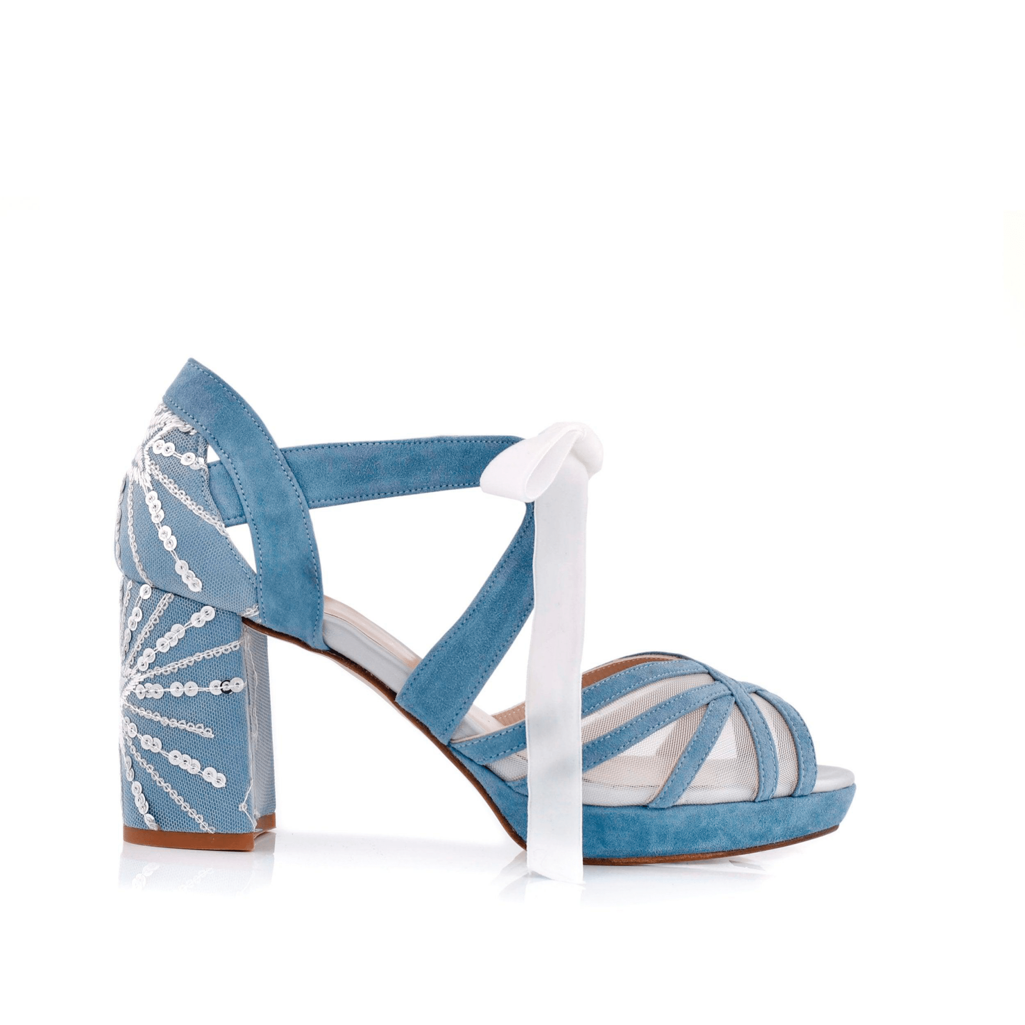 Ciara Celeste Azul Riverside Ceres Midi — Zapatos de novia Lomas Shoes