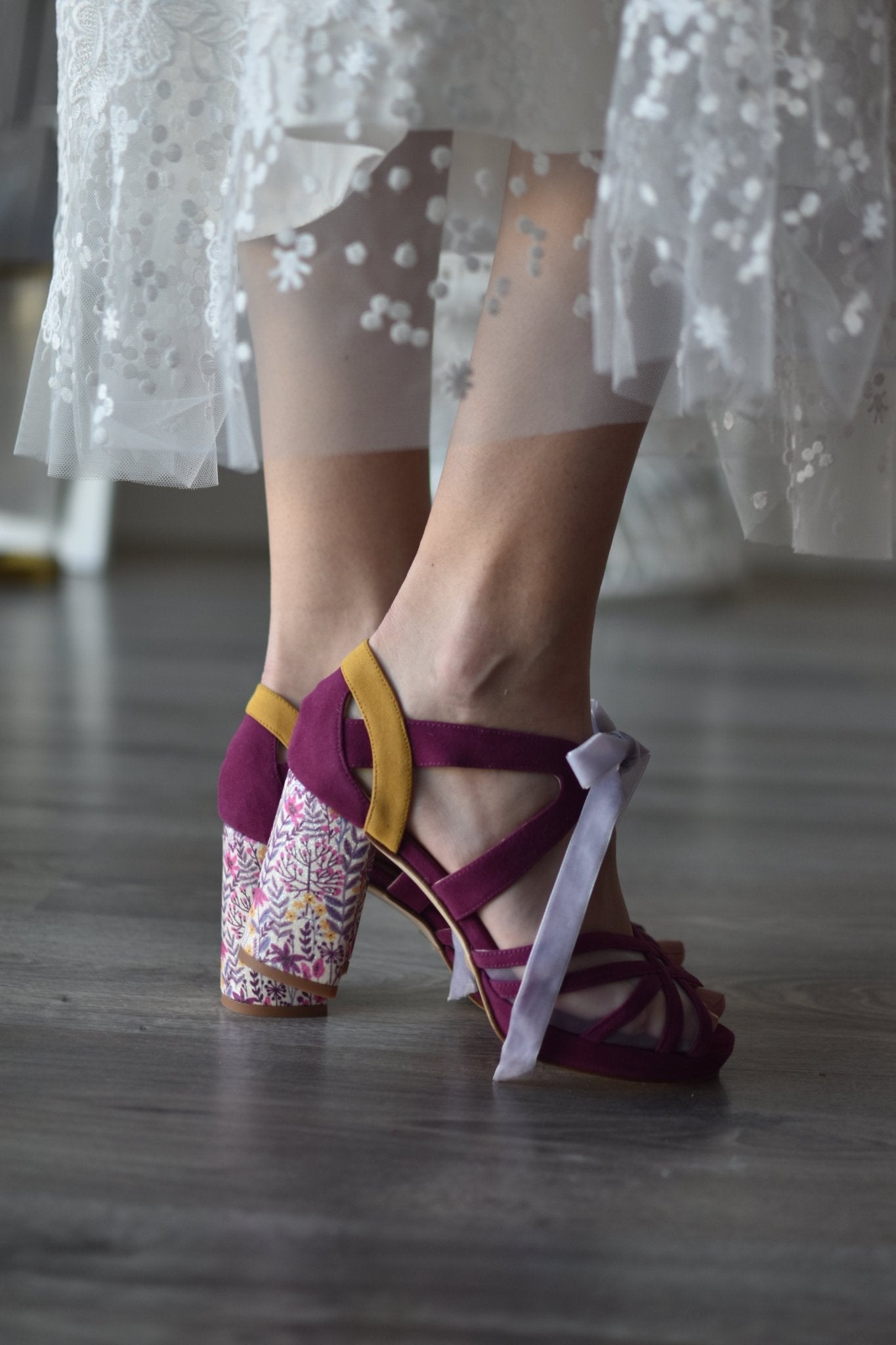 CIARA burdeos y mostaza May red 85 - zapatos_novia