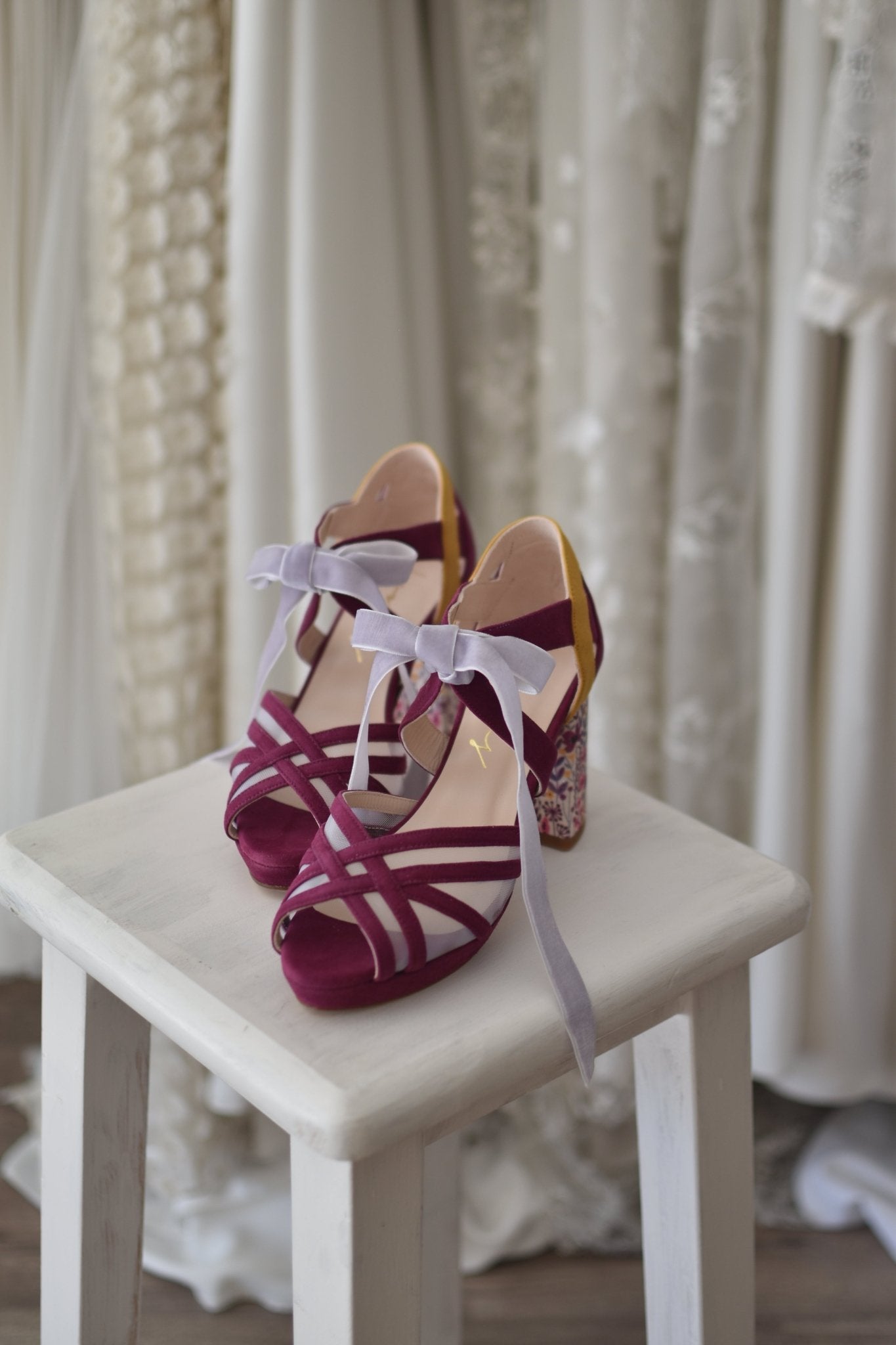 CIARA burdeos y mostaza May red 85 - zapatos_novia
