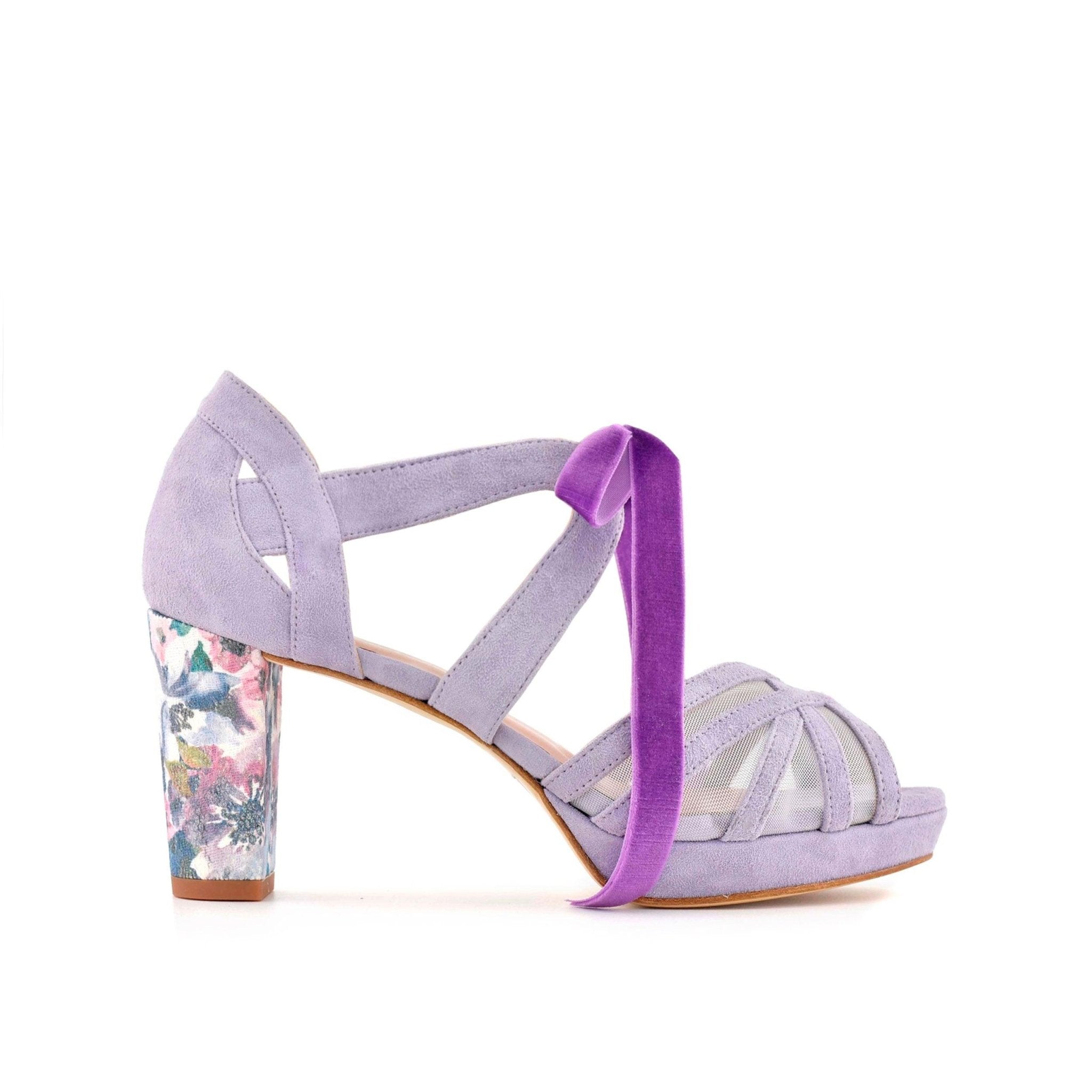 Ciara Lavanda Magestic April Midi Alto — Zapatos de novia Lomas Shoes