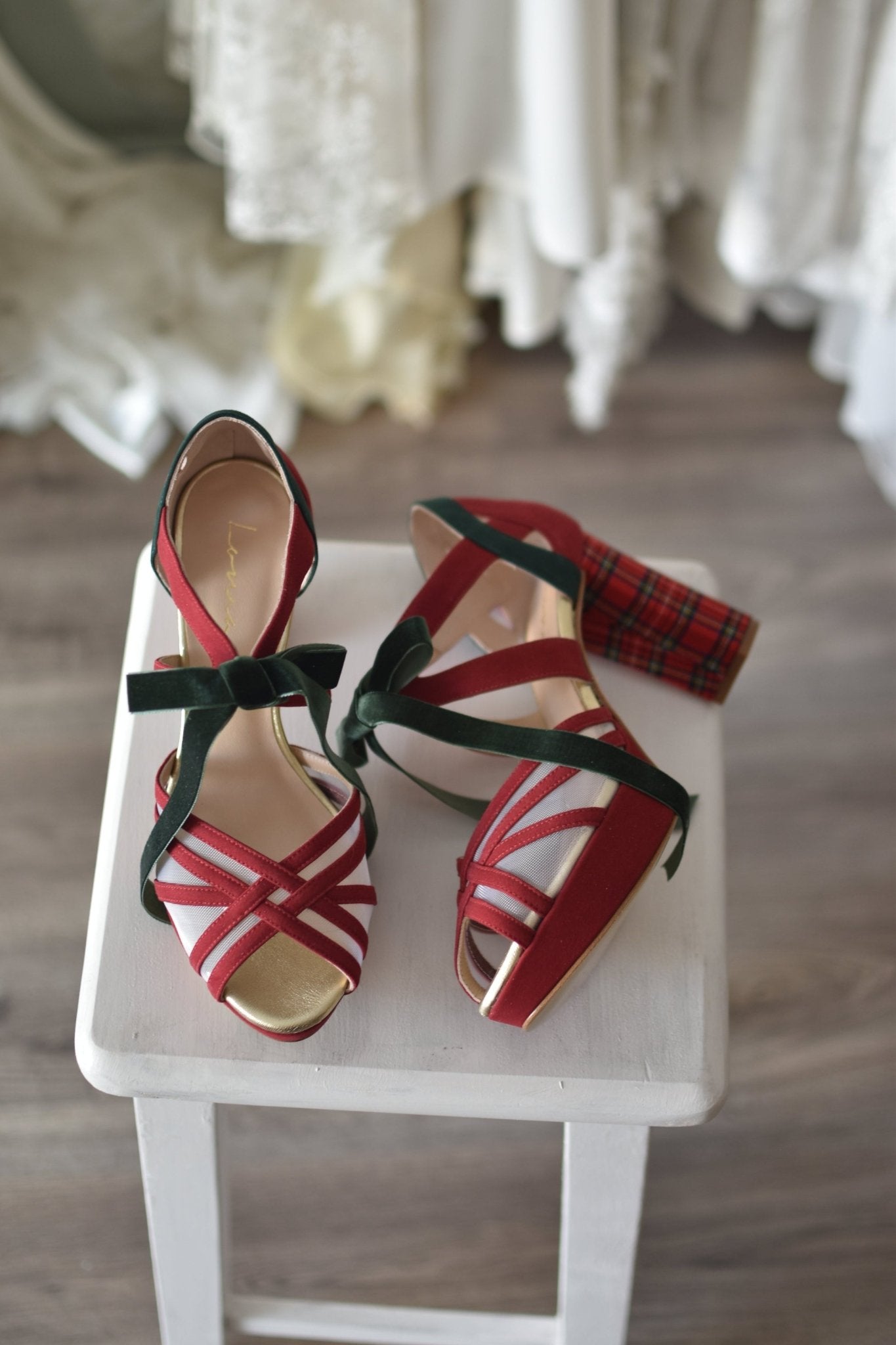 CIARA red tartan 95 - zapatos_novia