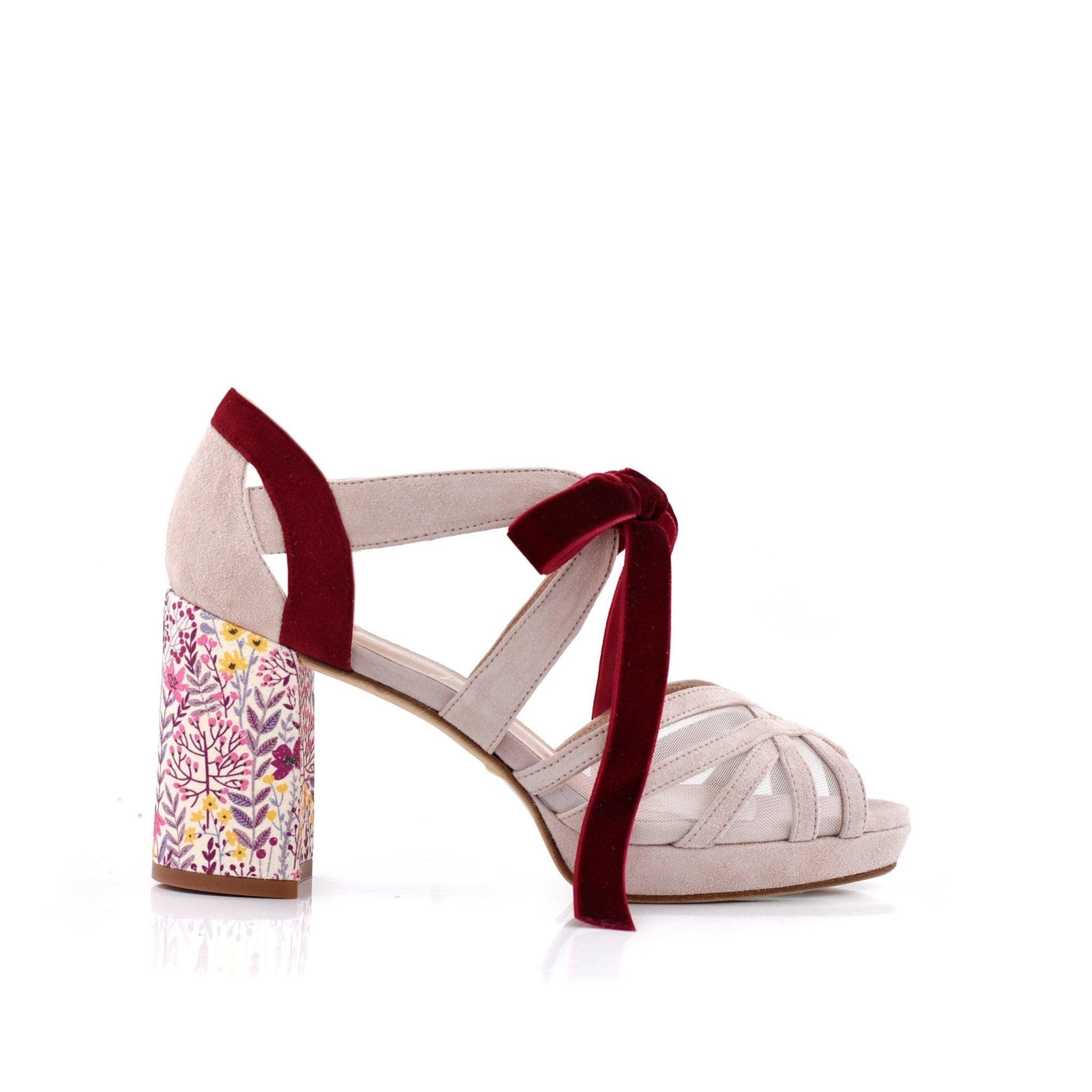 Ciara Burdeos Rosa- May Red Midi — Zapatos de novia Lomas Shoes
