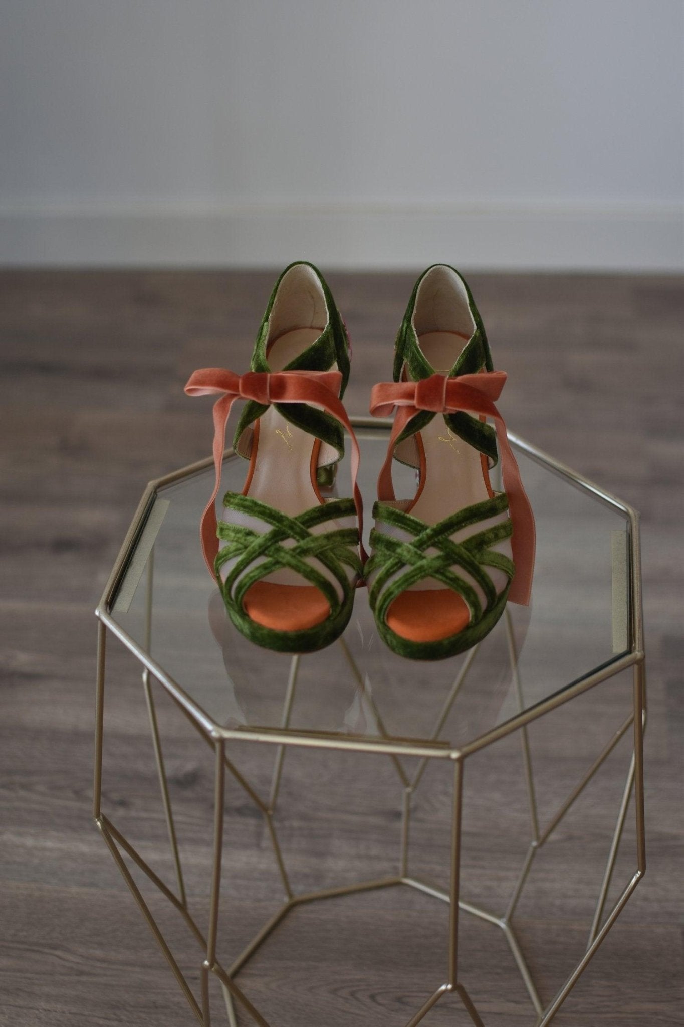CIARA verde Amazonas velvet Mandarín 95 - zapatos_novia