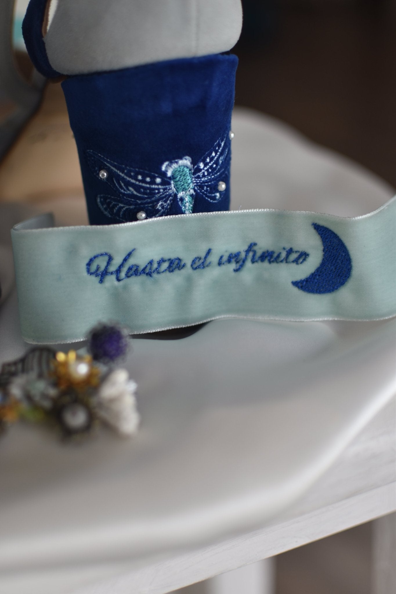 Cinta de terciopelo novia Hasta el infinito - zapatos_novia