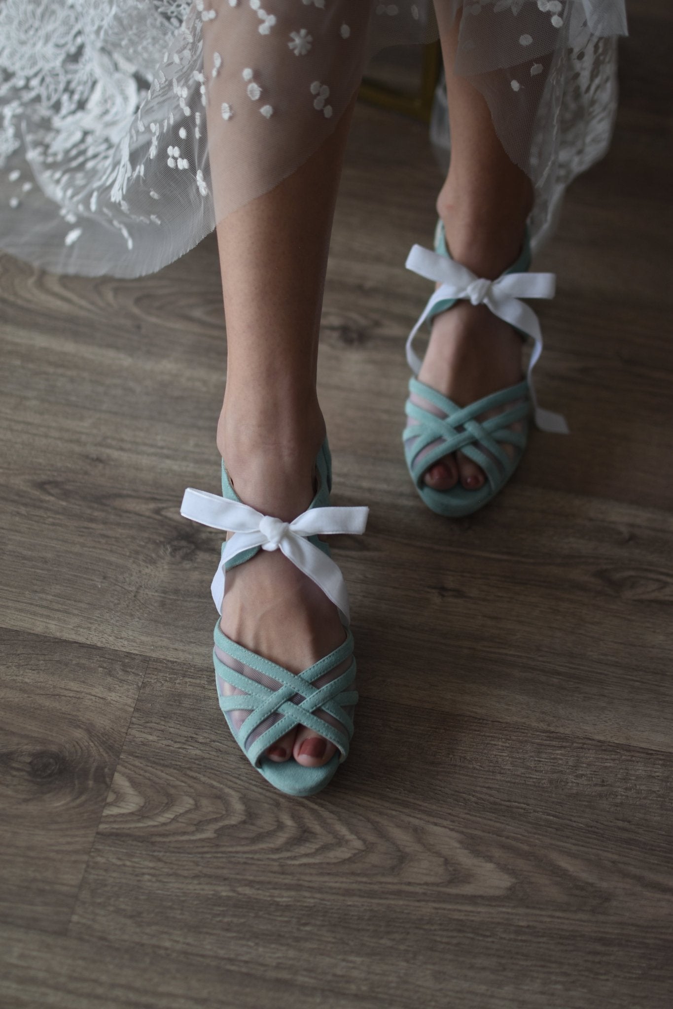 .En Stock Ciara mint Portofino midi TALLA 37 - zapatos_novia