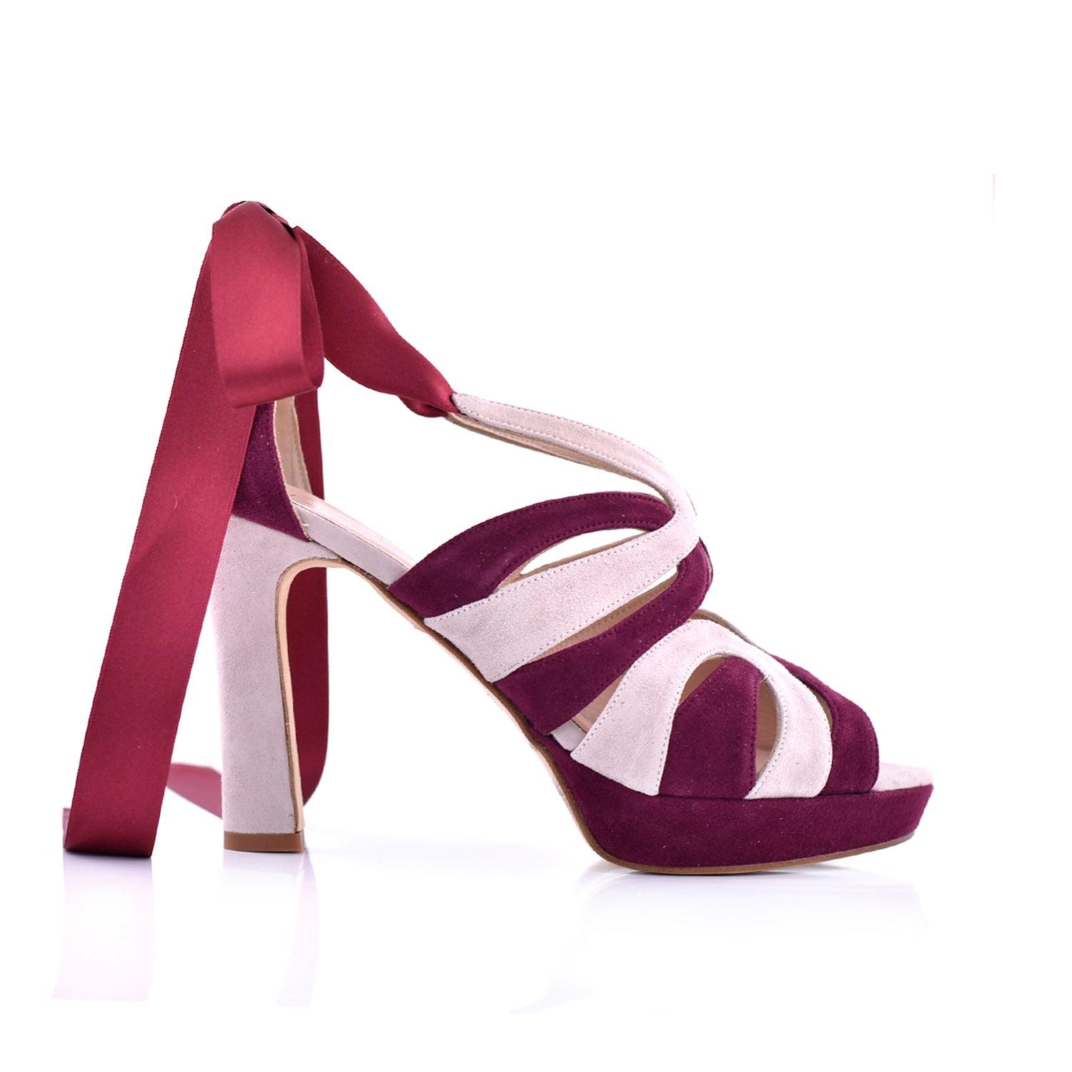 Aravis Burdeos Ante Maxi — Zapatos de novia Lomas Shoes