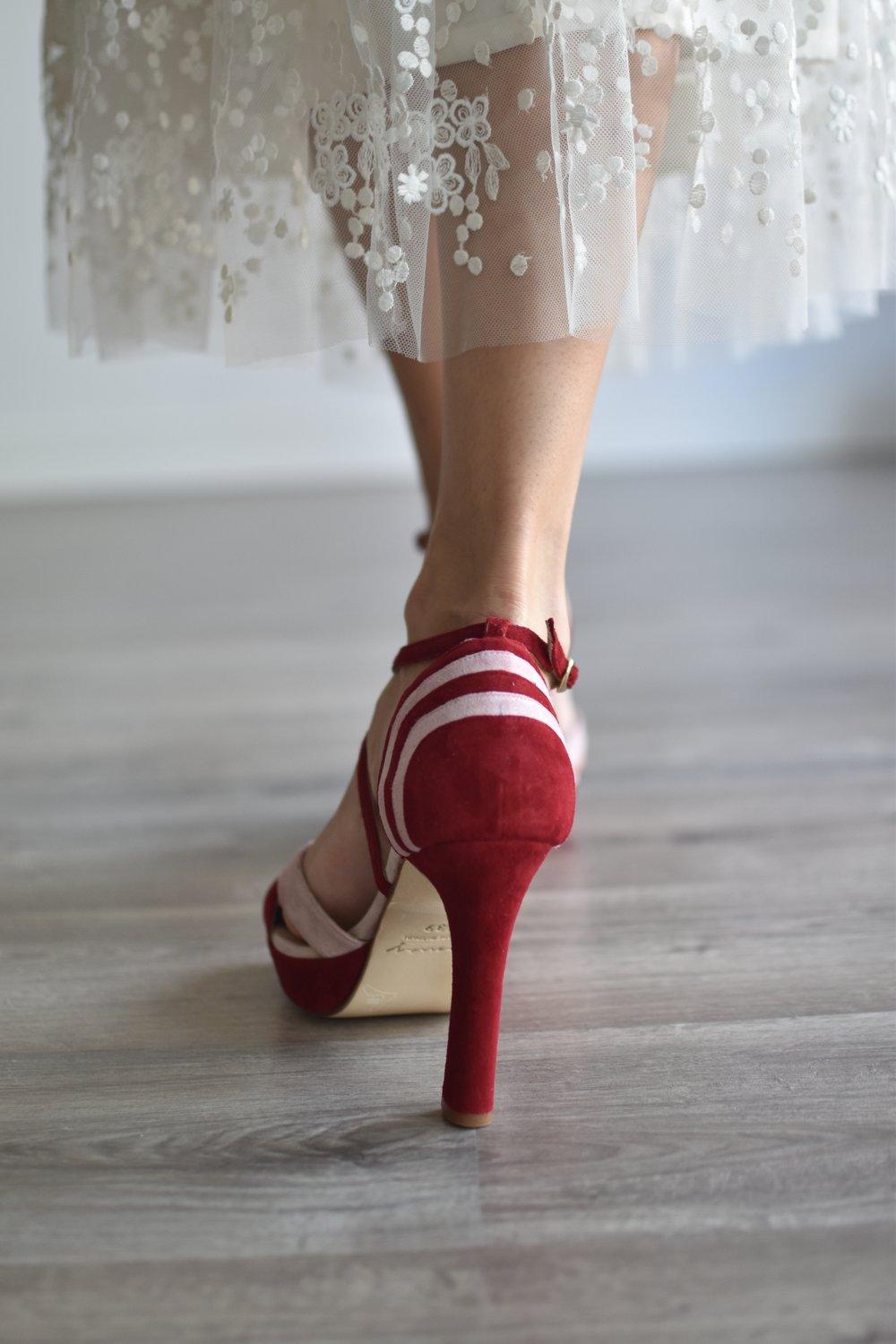 .EN STOCK MARSELLA carmín y maquillaje TALLA 39 - zapatos_novia