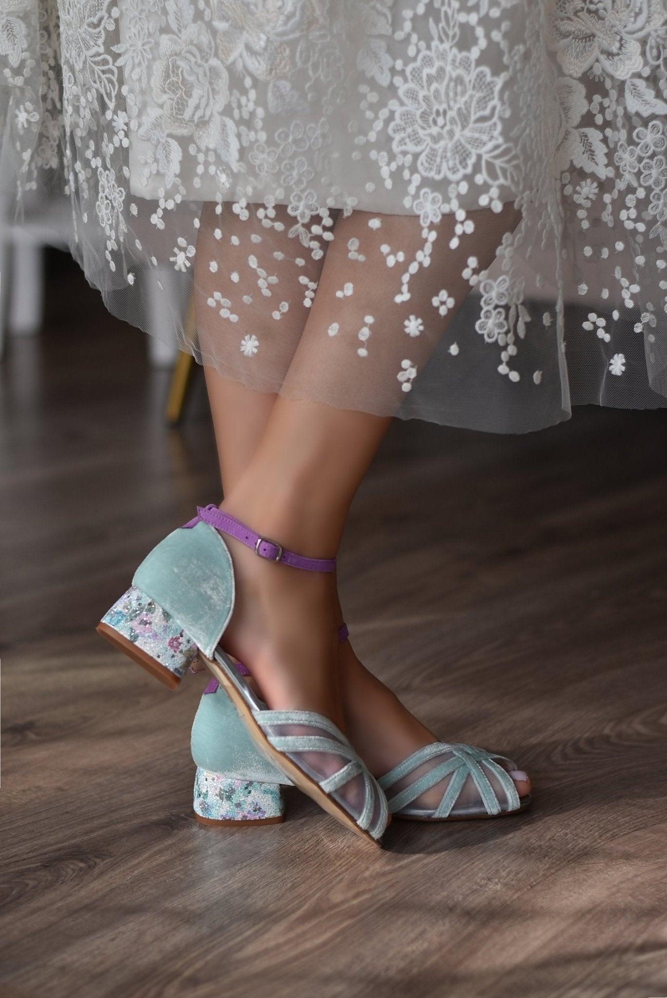 GRETA Blossom mint velvet 3cm - zapatos_novia
