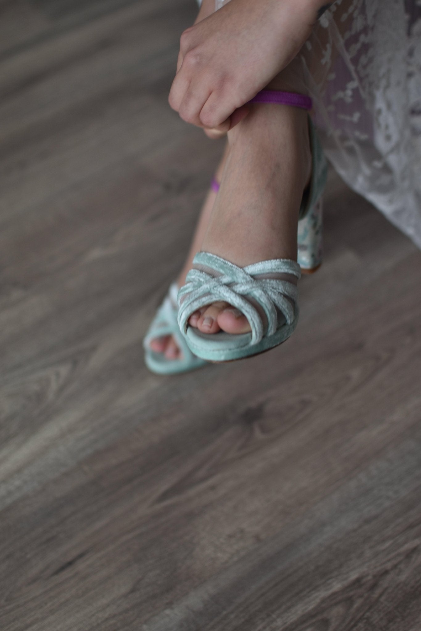 GRETA Blossom mint velvet petit - zapatos_novia