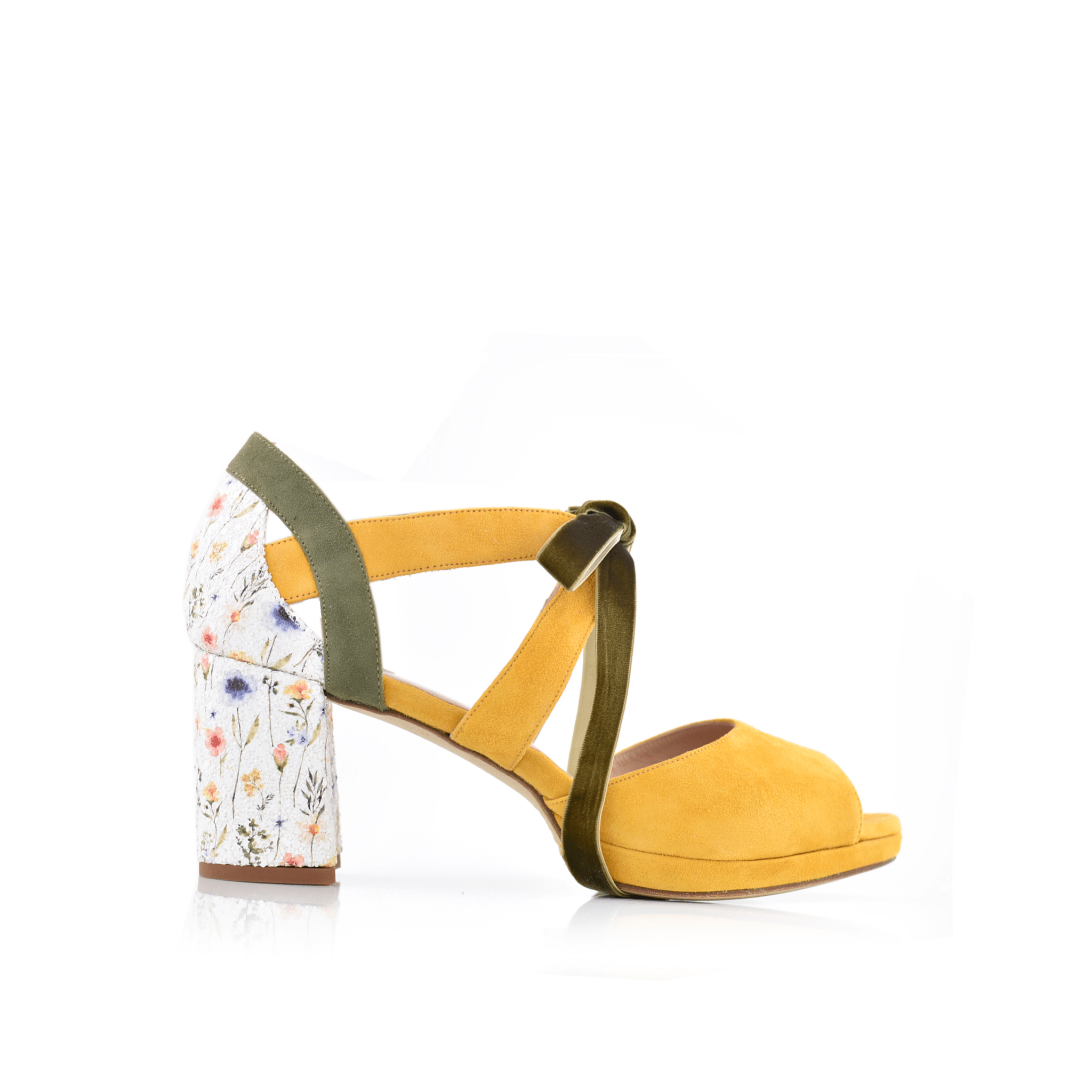 HERA abierto mango mostaza & kaki glitter Tivoli petit - zapatos_novia