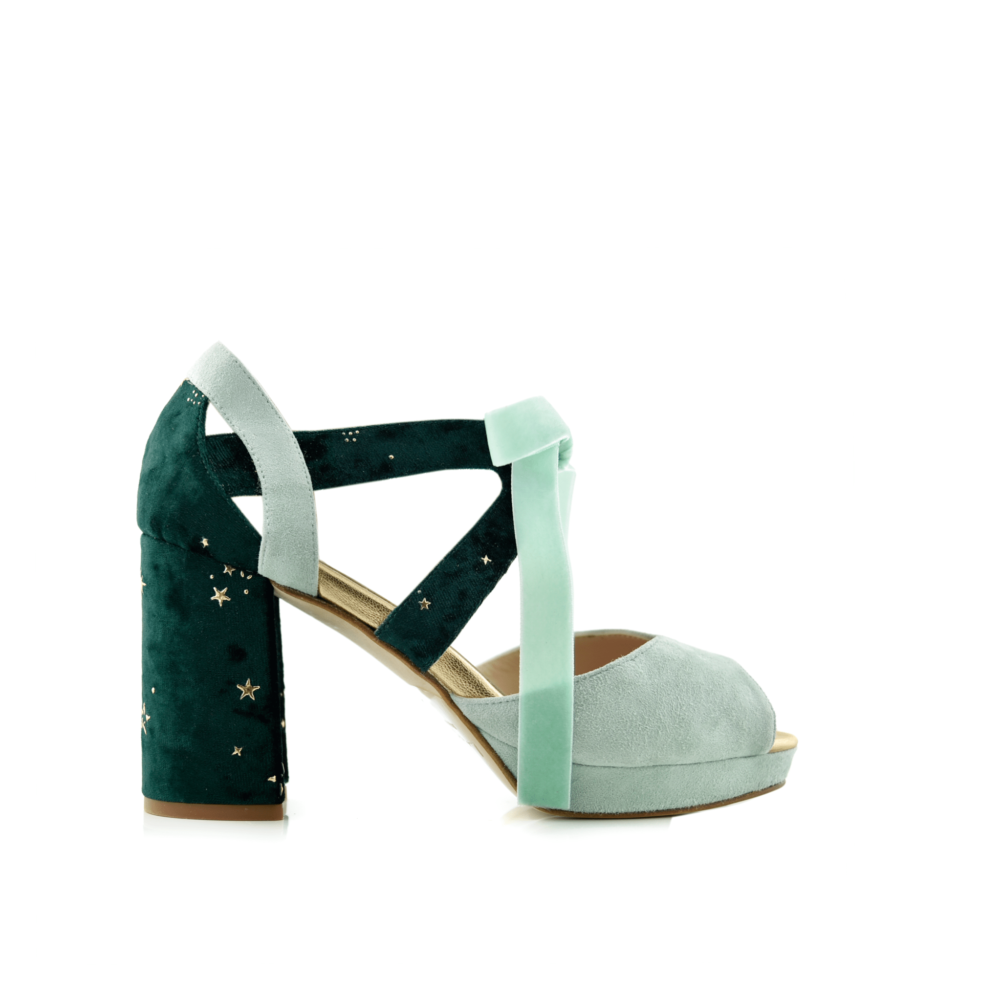 Hera Celeste Mint Y Verde Midi — Zapatos de novia Lomas Shoes