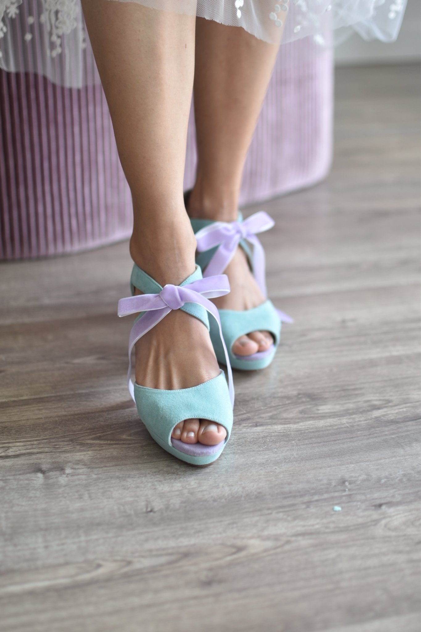 HERA aqua y lavanda velvet Constelación midi - zapatos_novia