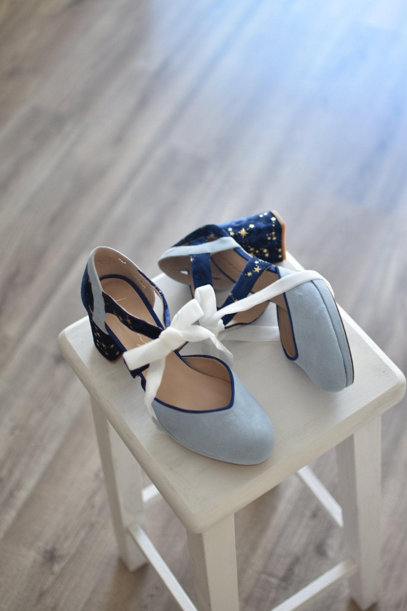 HERA cerrado clear blue y azul deep Constelación mini - zapatos_novia