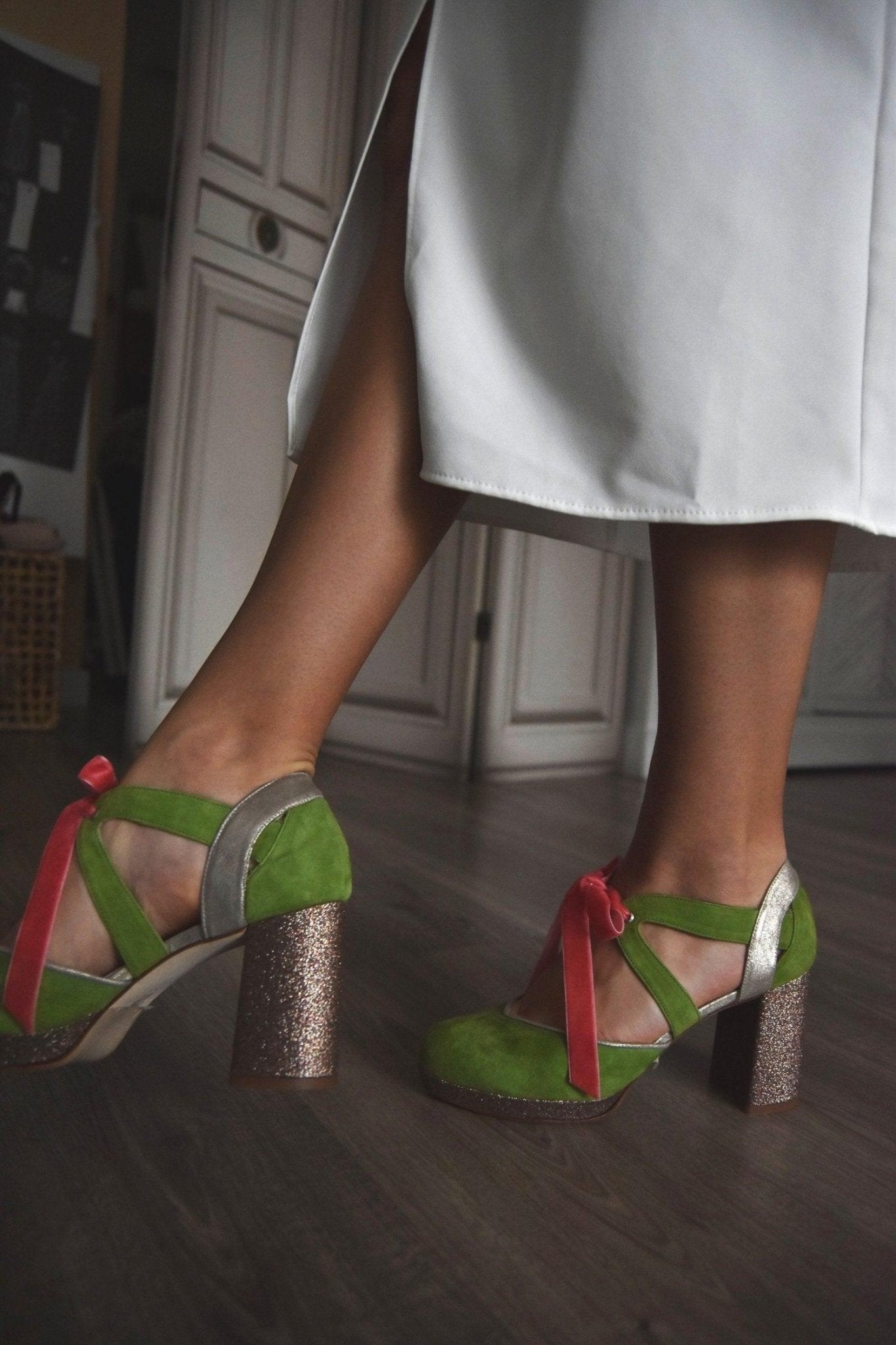 HERA cerrado verde tropical glitter bronce 85 - zapatos_novia