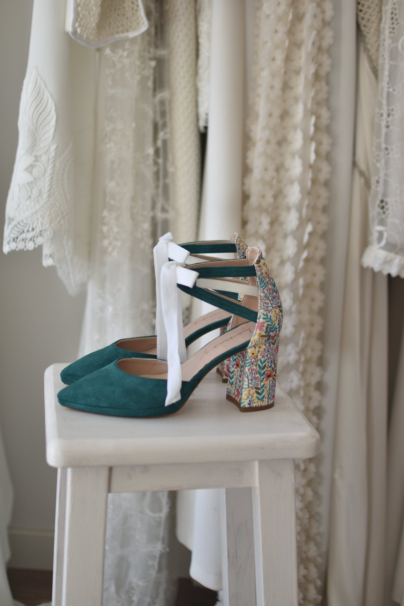 LOLA - AYLA verde botella Aquarelle 85 - zapatos_novia