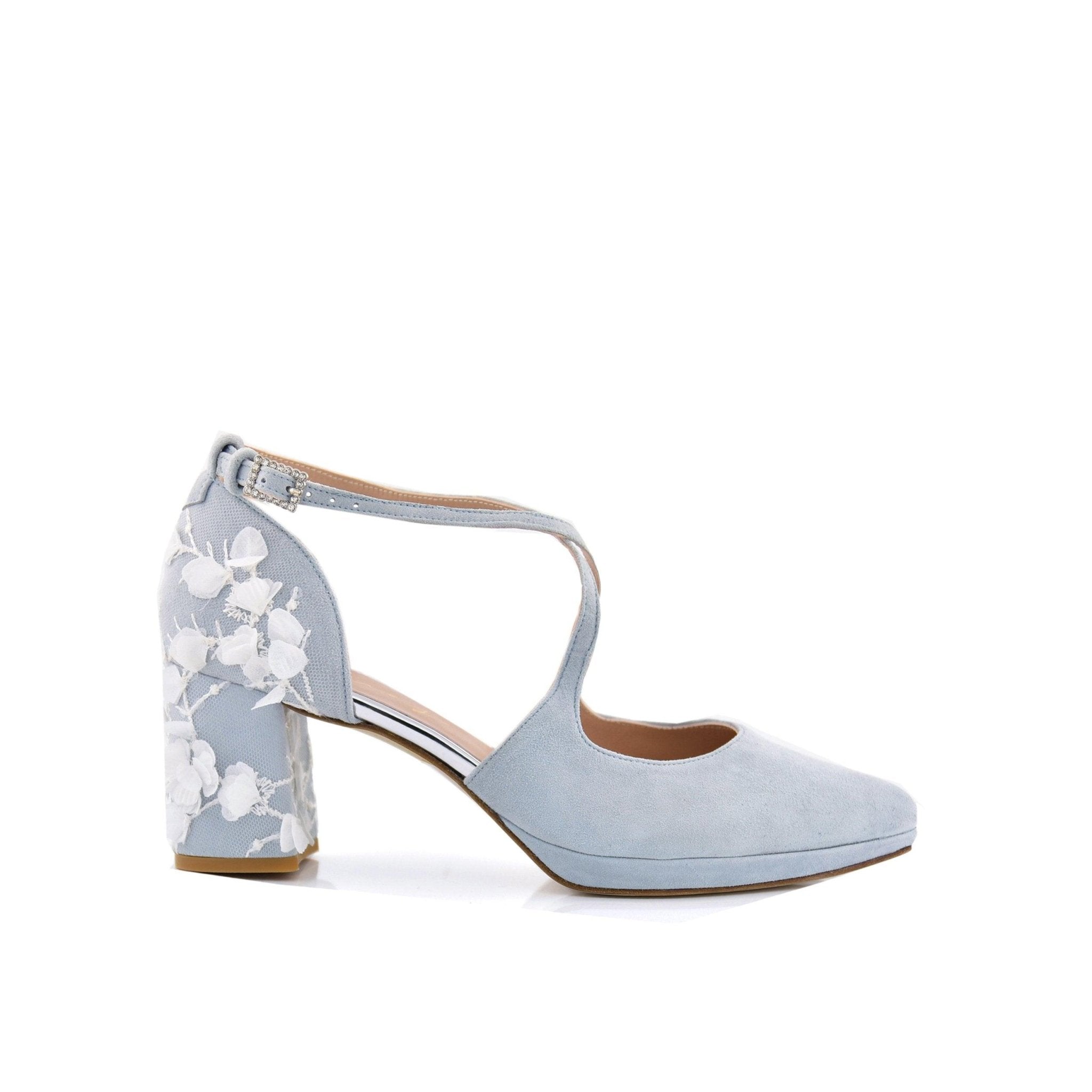 Lola Celeste Con Pétalos Petit — Zapatos de novia Lomas Shoes
