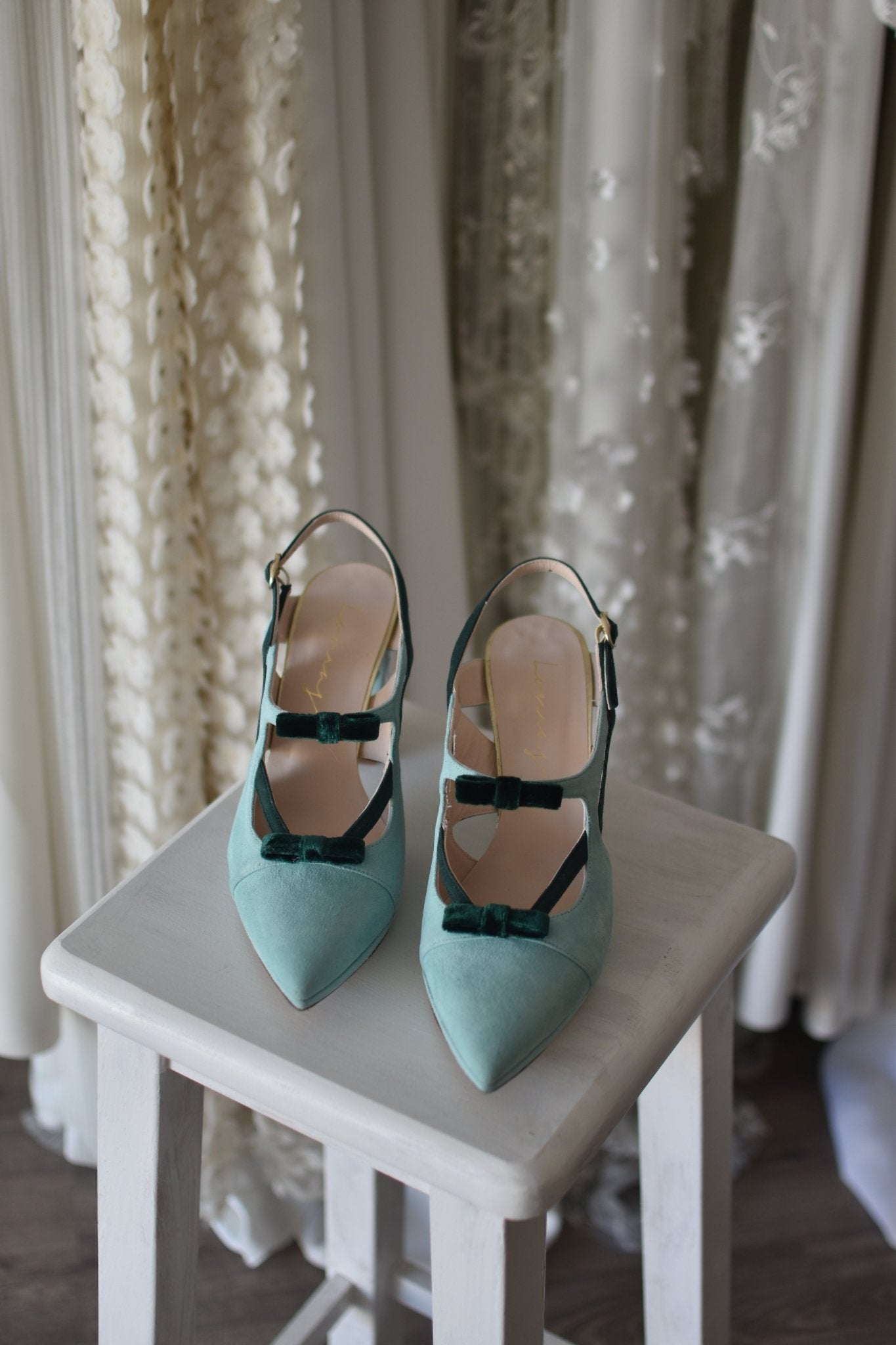 LOLA - Emalina verde y mint bordado Atenas 95 - zapatos_novia