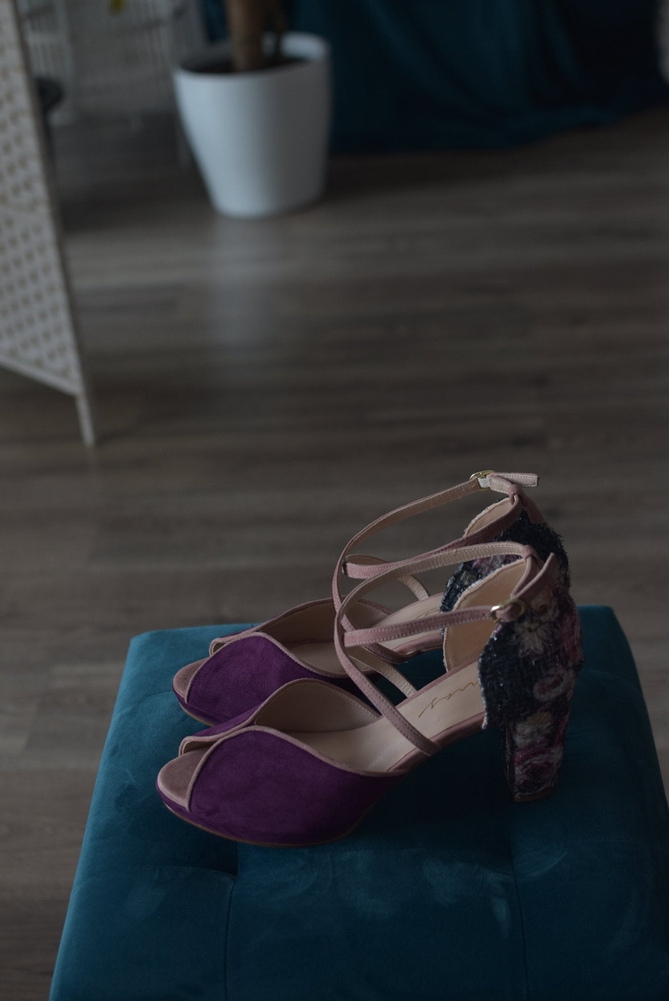 LUNA burdeos tweed petit - zapatos_novia