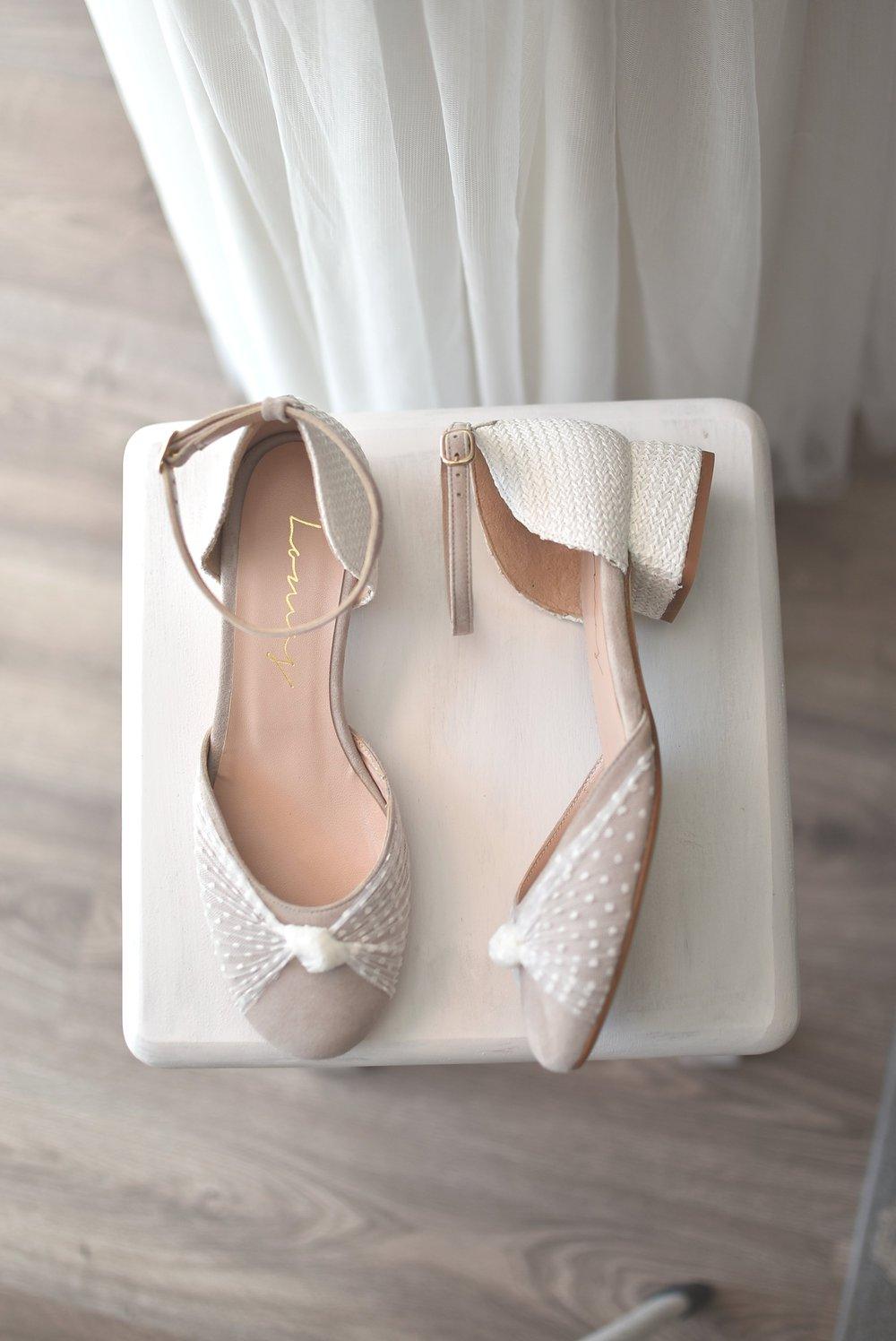 Manoletinas arena Vika plumeti tacón 3 cm - zapatos_novia