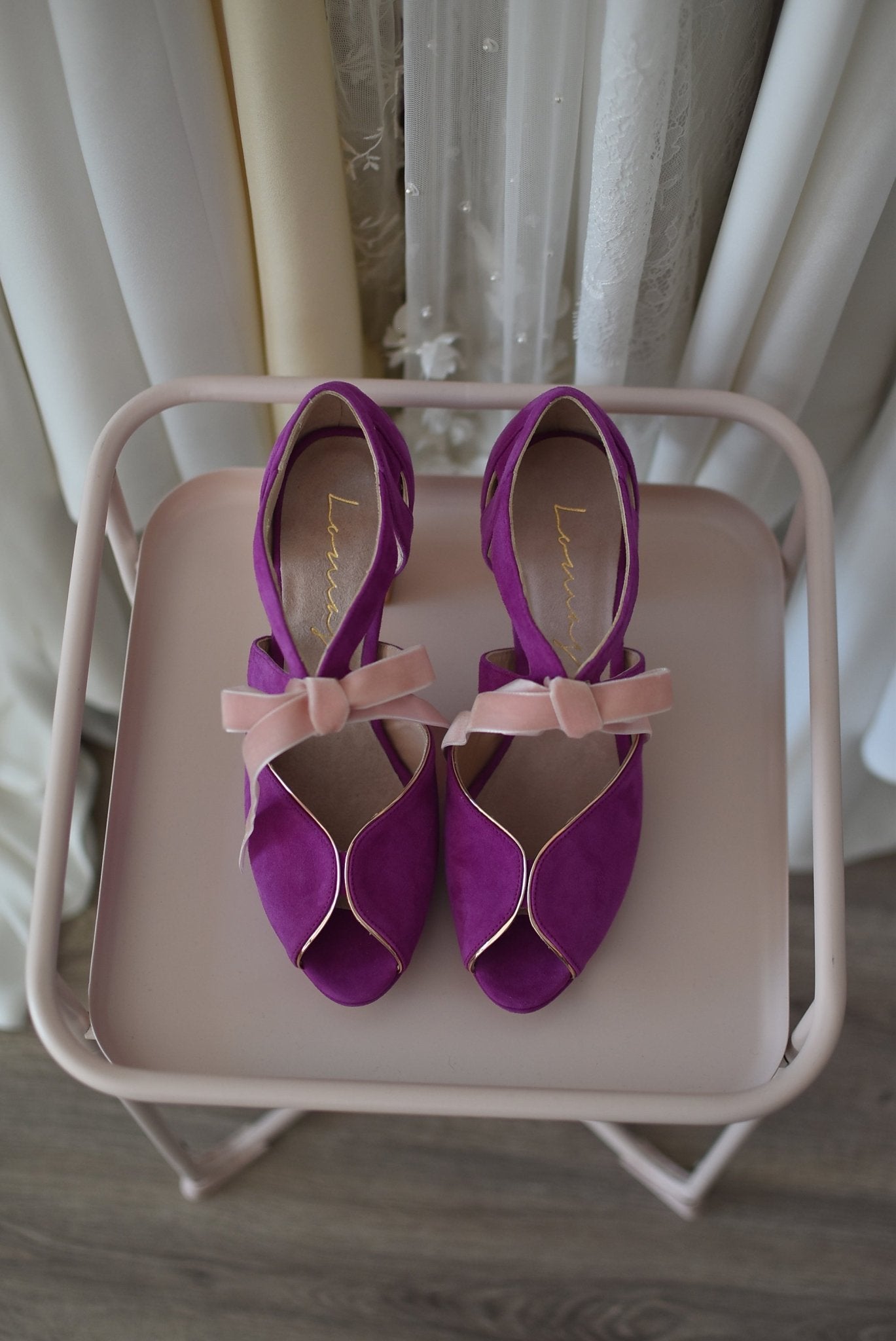 MEDIA LUNA buganvilla espejo oro rosa 95 - zapatos_novia