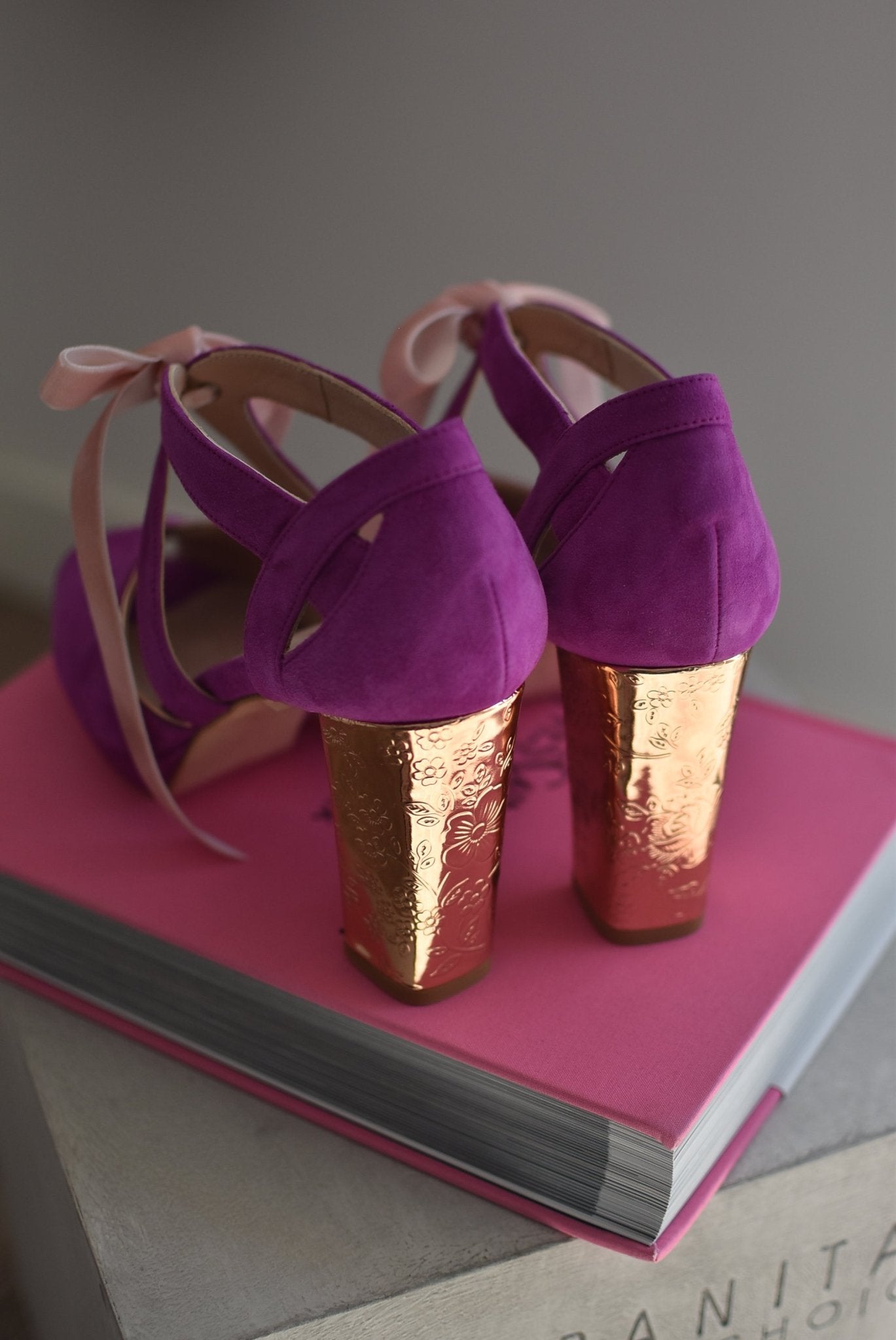 MEDIA LUNA buganvilla espejo oro rosa 95 - zapatos_novia