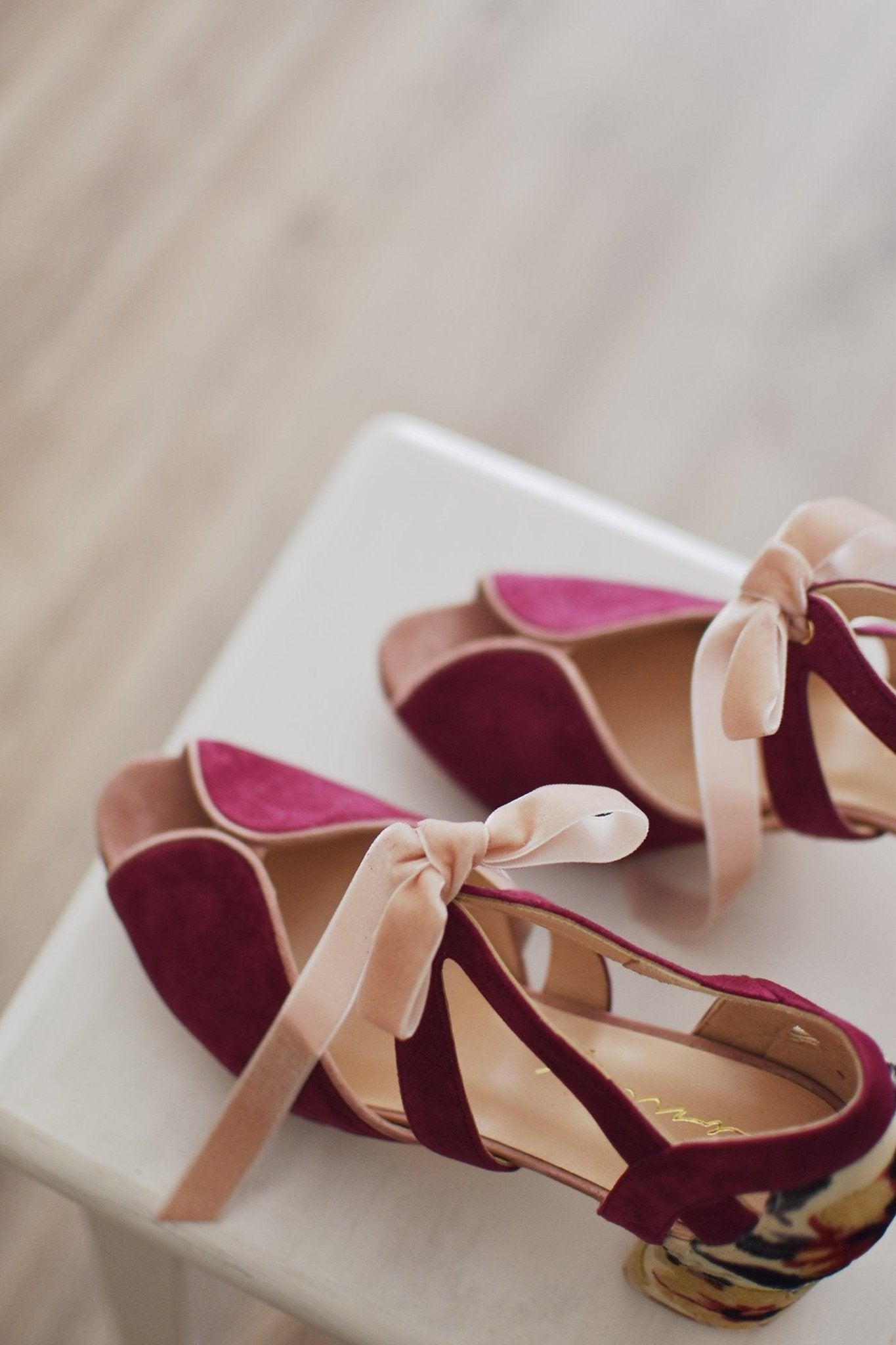 MEDIA LUNA burdeos rosado Mandana mini - zapatos_novia