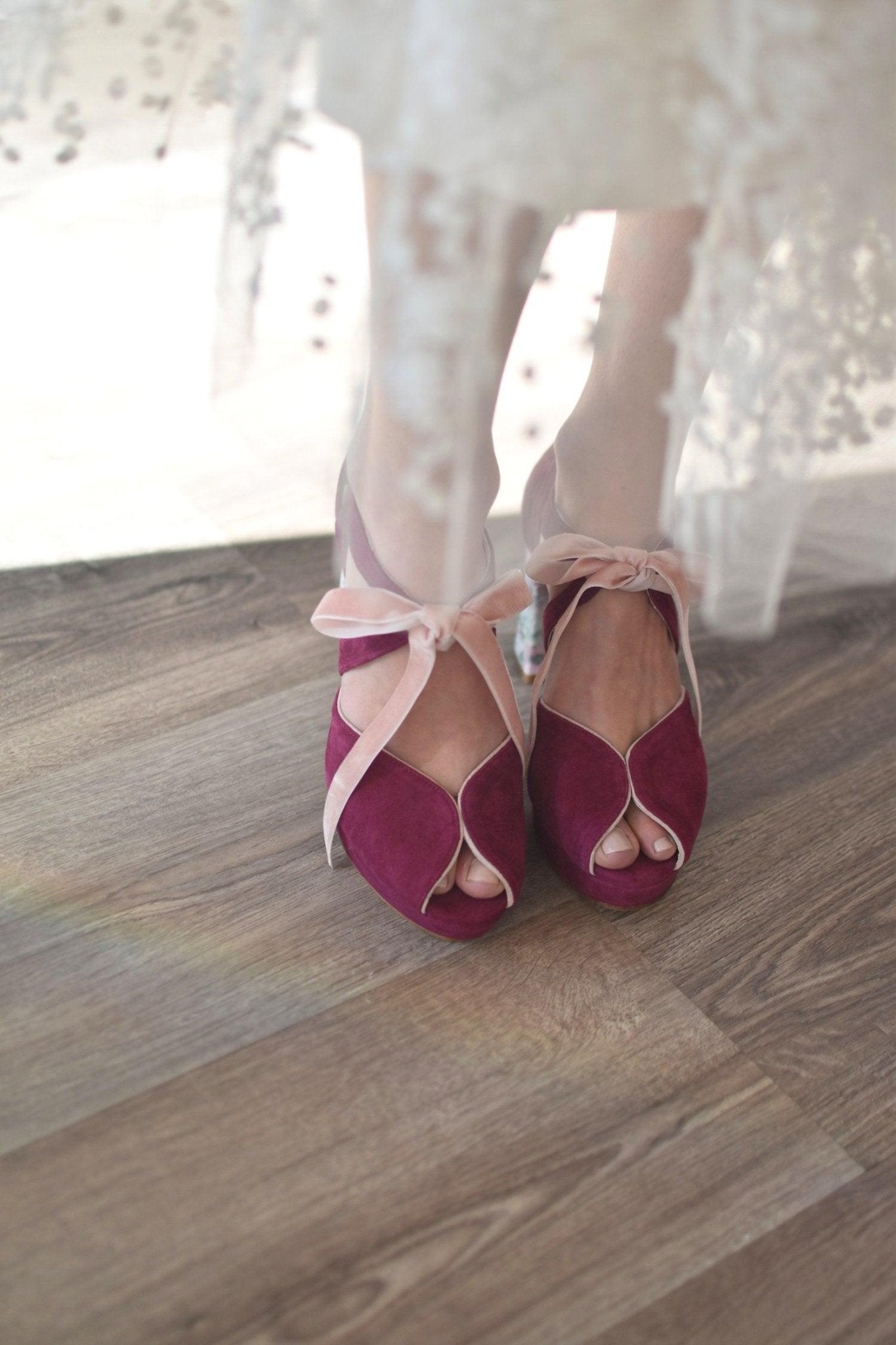 MEDIA LUNA Burdeos tacón Blossom 95 - zapatos_novia