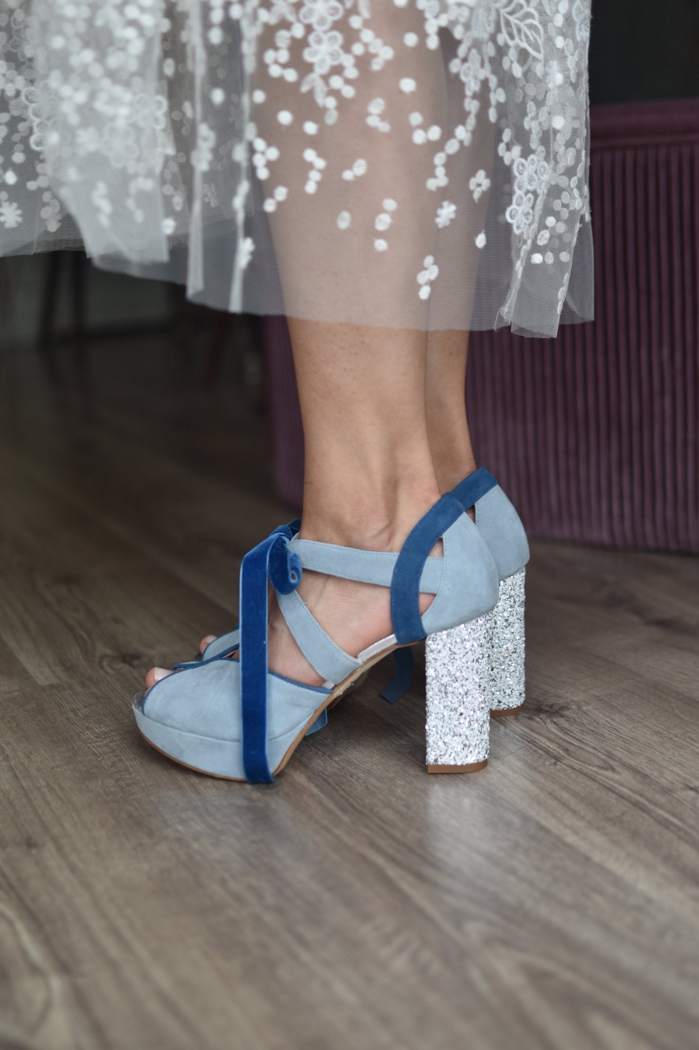 MEDIA LUNA celeste glitter cristal 95 - zapatos_novia