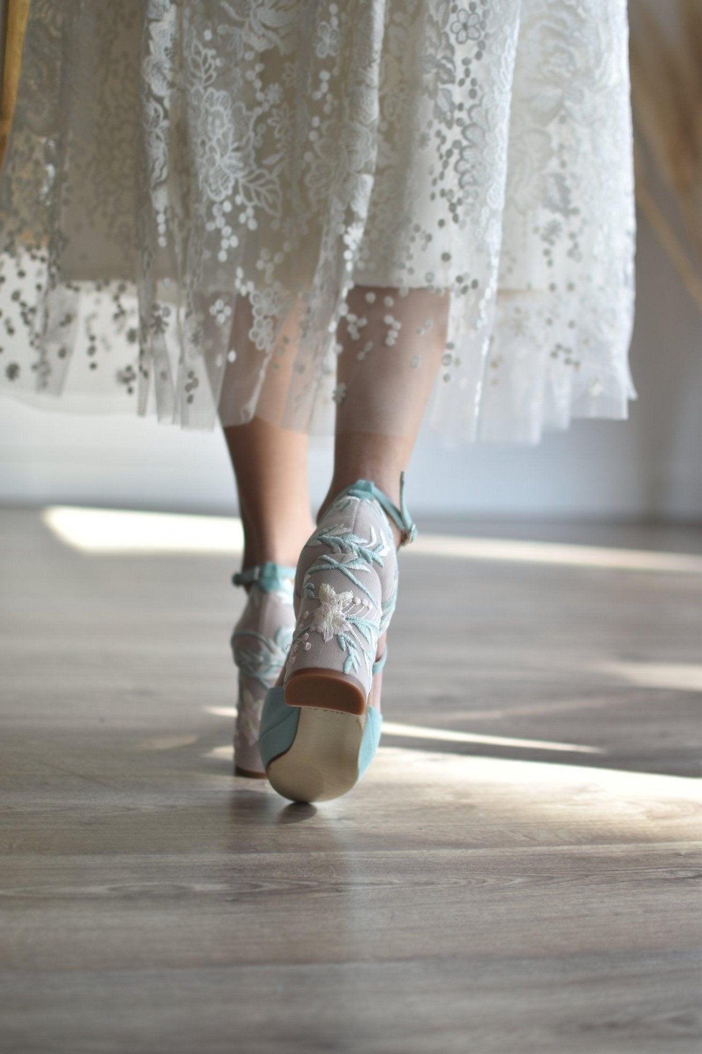 ROSALÍA abierto mint bordado Anais 85 - zapatos_novia