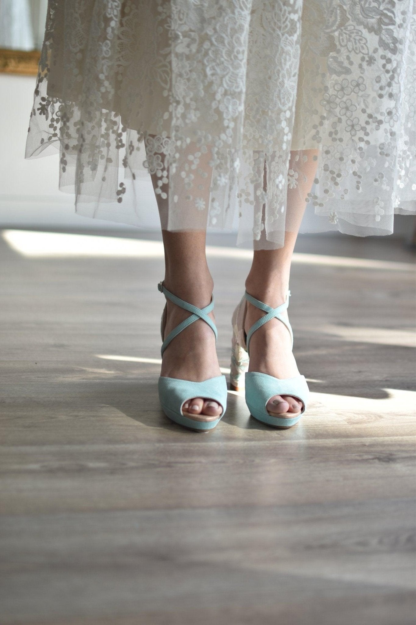 ROSALÍA abierto mint bordado Anais 85 - zapatos_novia