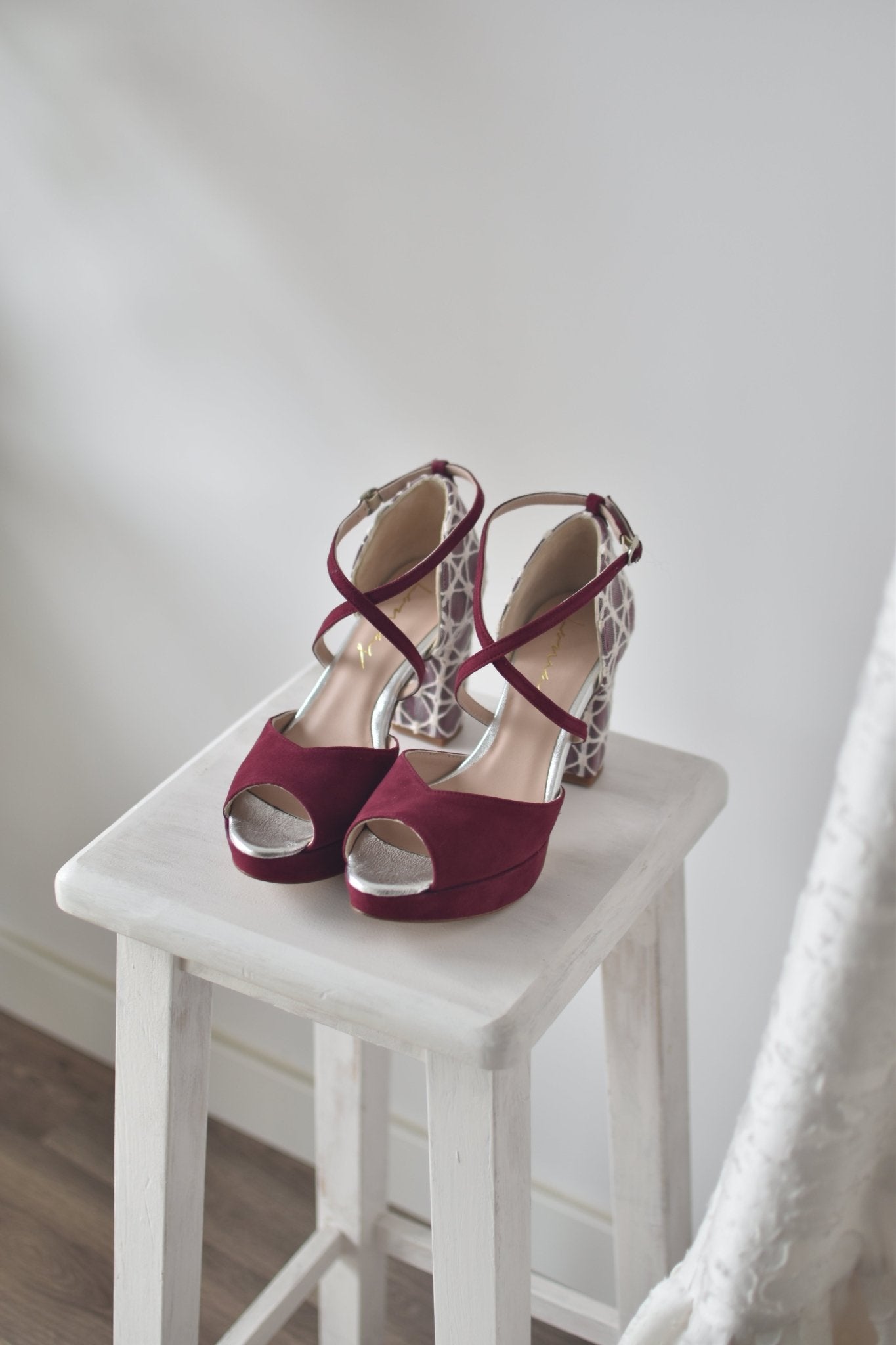 ROSALÍA abierto rojo tejido red 95 - zapatos_novia