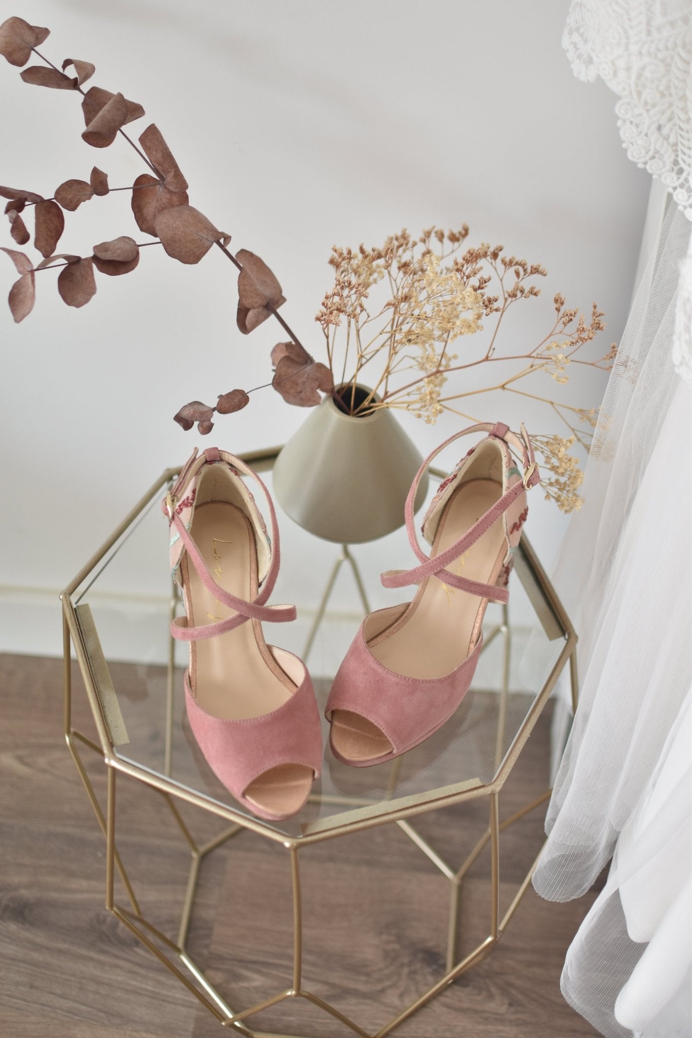 ROSALÍA abierto rosa antique bordado Sophie petit - zapatos_novia
