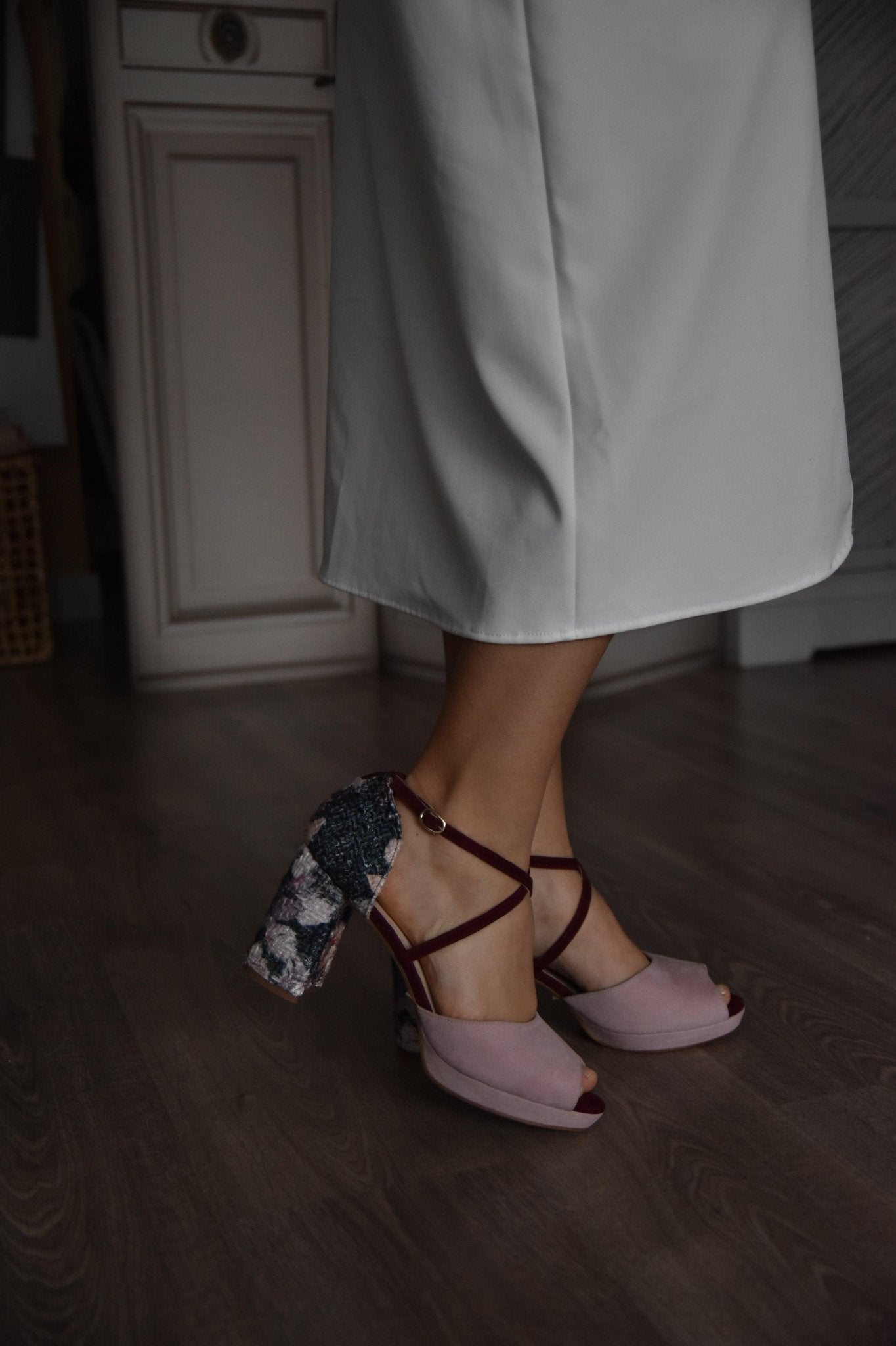 Rosalía abierto rosa claro Tweed 85 - zapatos_novia