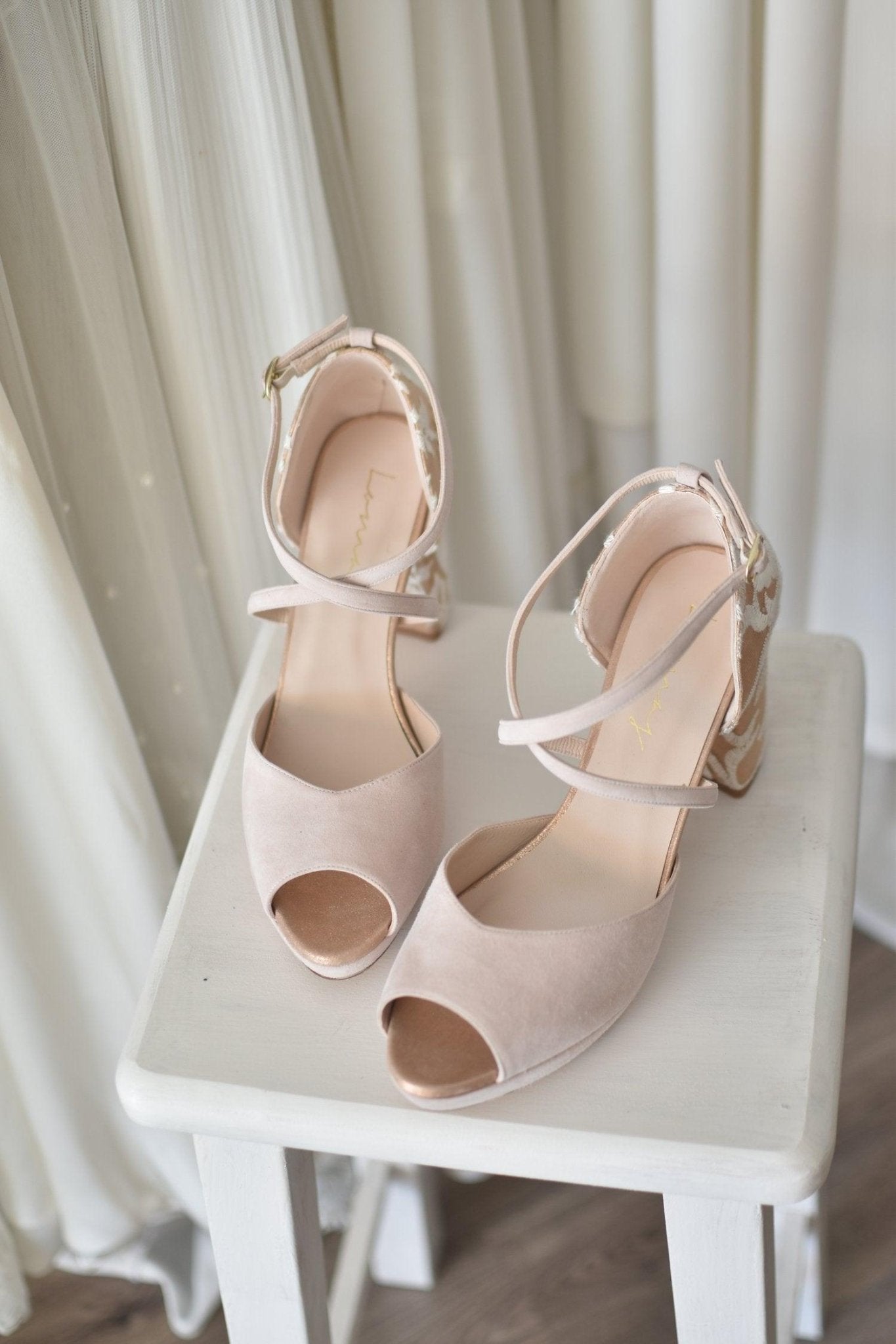 ROSALÍA abierto rosa soft bordado Mary tacón 85 - zapatos_novia