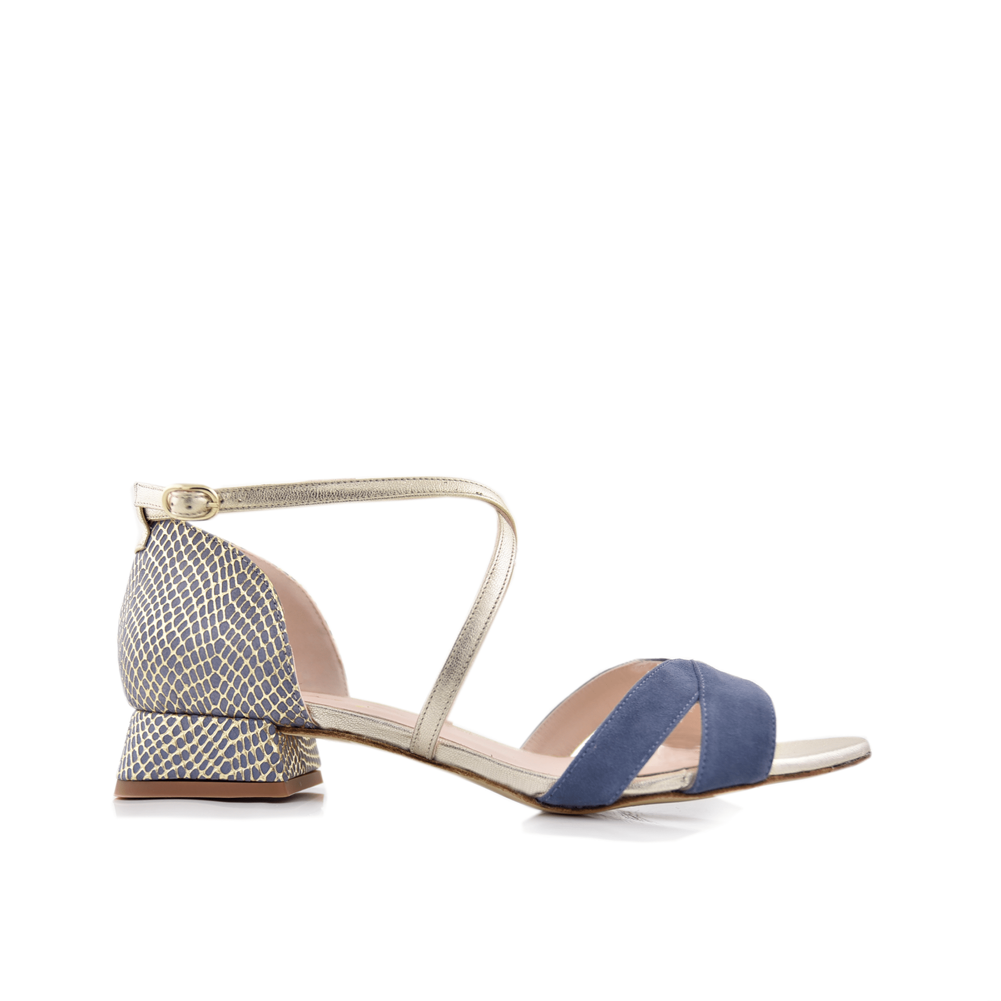 Rosalía Color Tacón Serpiente Alto — Zapatos de novia Lomas Shoes