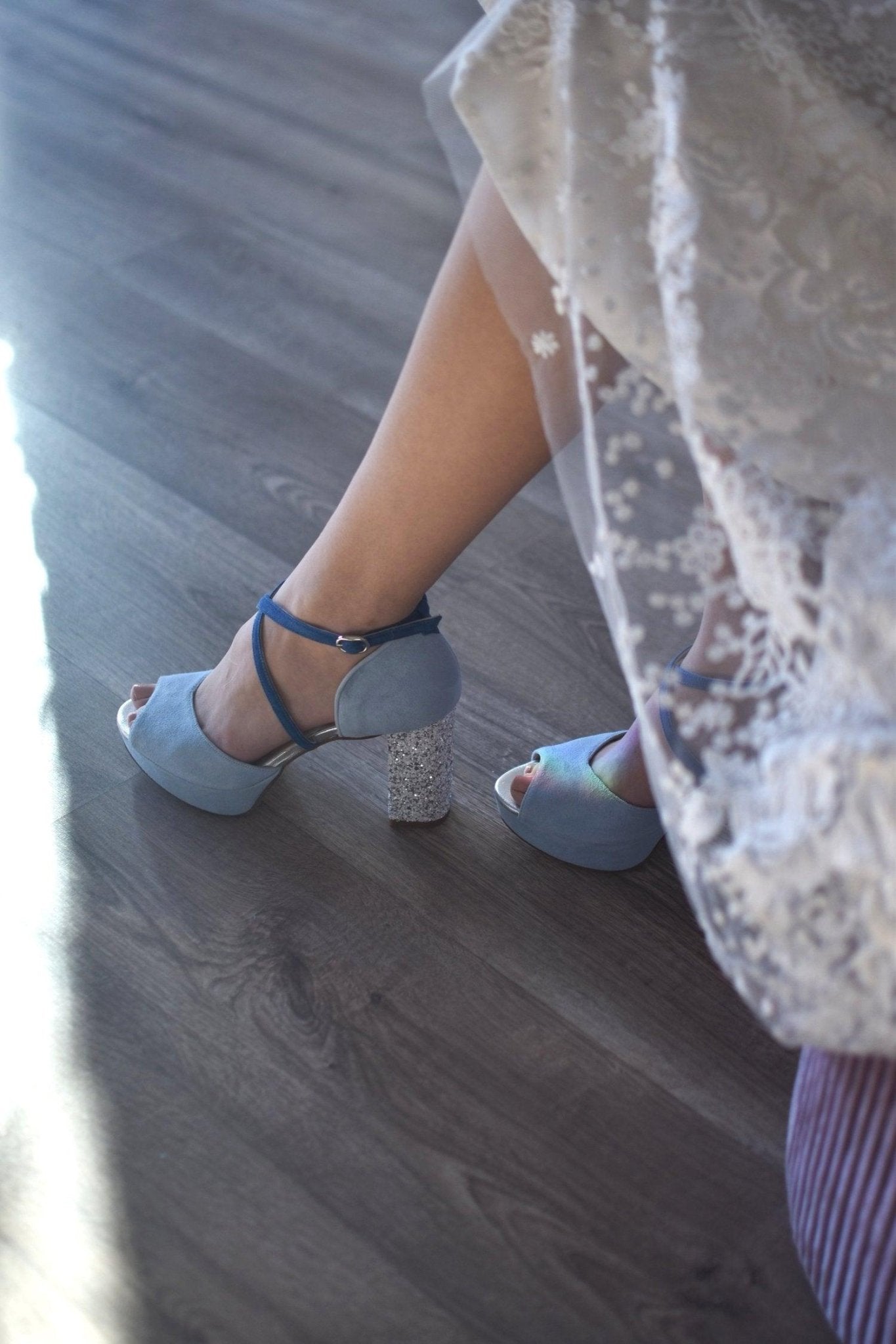 ROSALÍA celeste y azul navy 95 - zapatos_novia