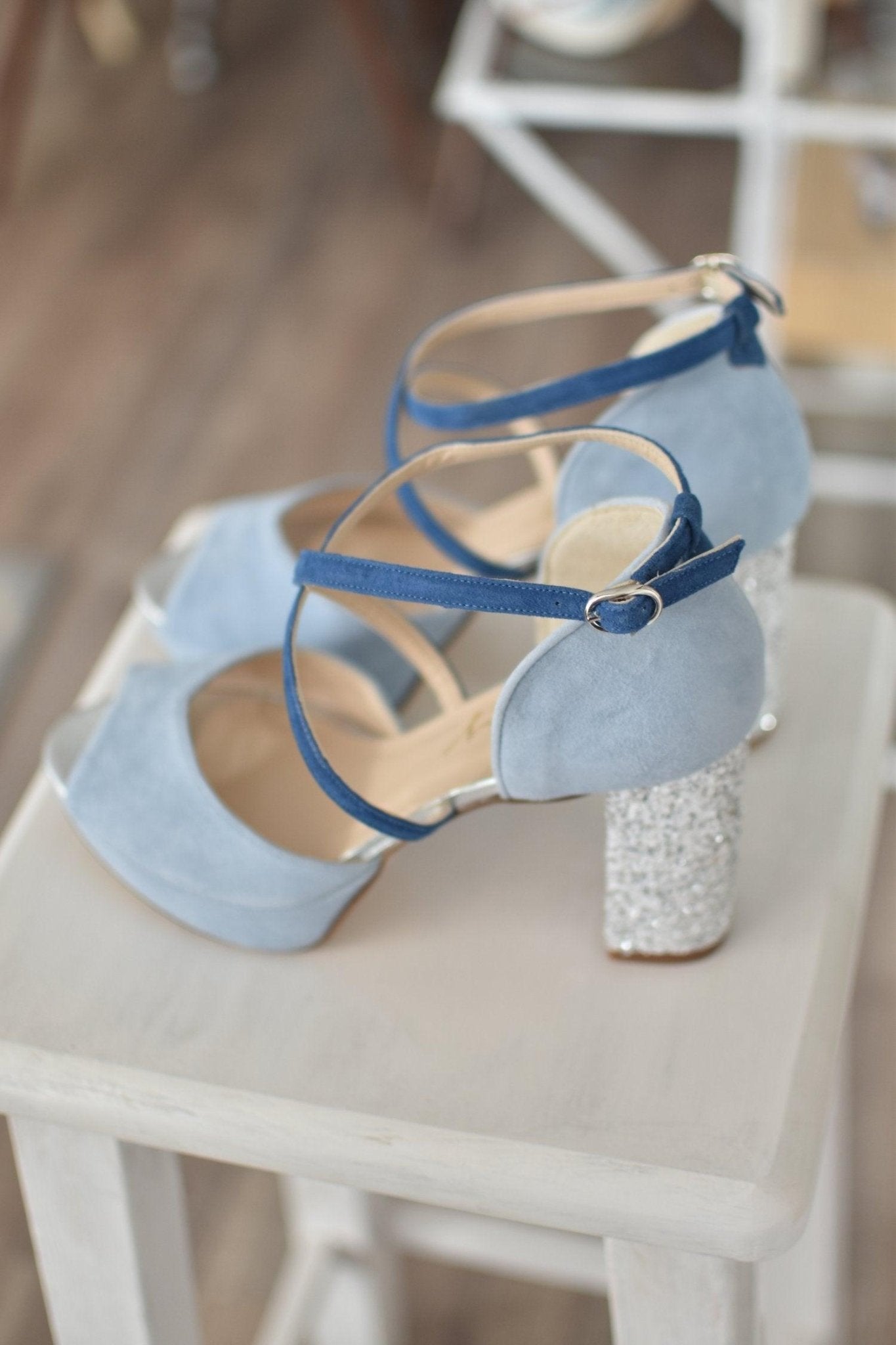 ROSALÍA celeste y azul navy 95 - zapatos_novia