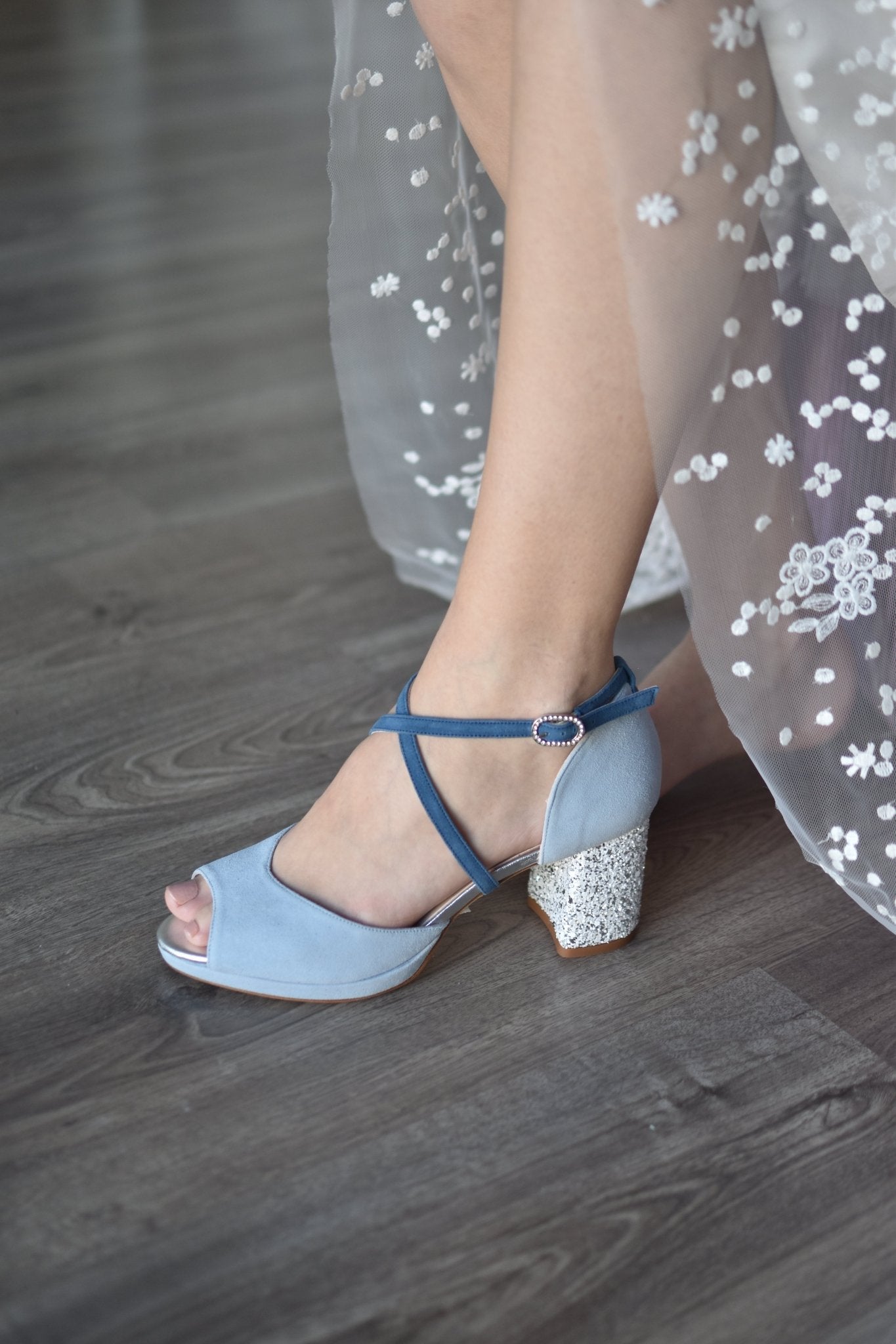 ROSALÍA celeste y azul navy mini - zapatos_novia