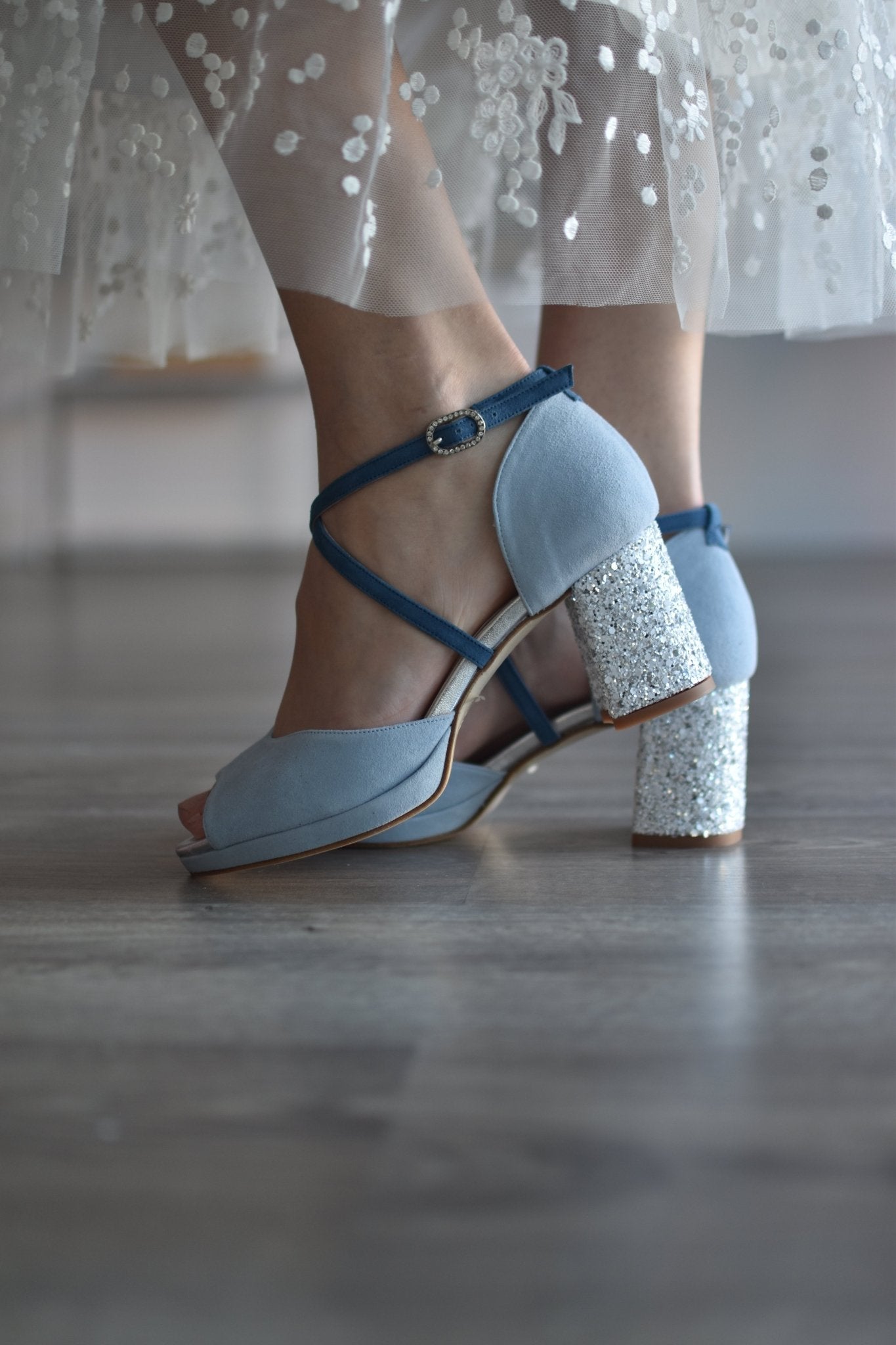 ROSALÍA celeste y azul navy mini - zapatos_novia