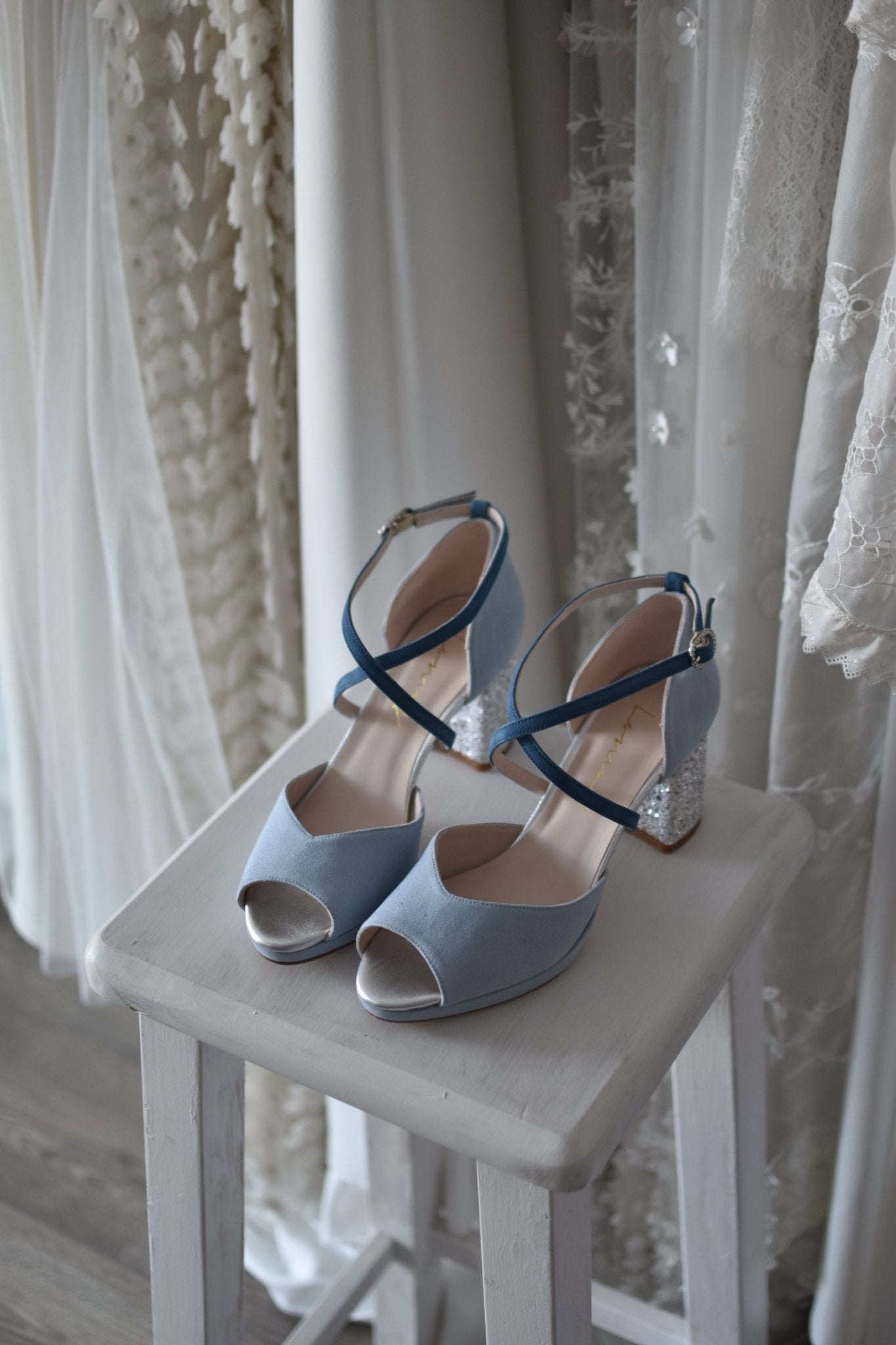 ROSALÍA celeste y azul navy mini - zapatos_novia
