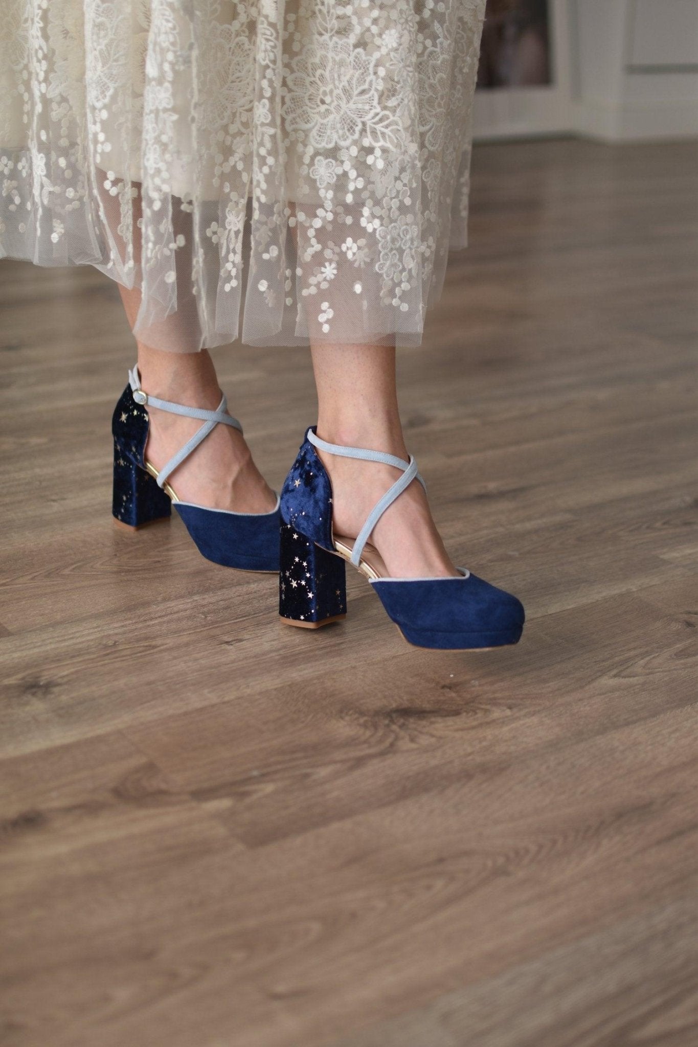 ROSALÍA cerrado azul marino Constelación blue 85 y petit - zapatos_novia