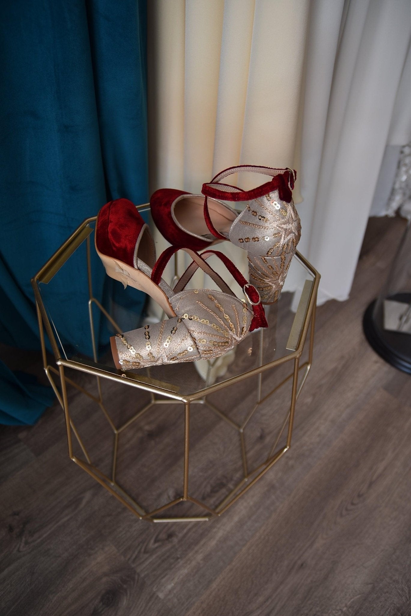 ROSALÍA cerrado red velvet Ceres 85 - zapatos_novia