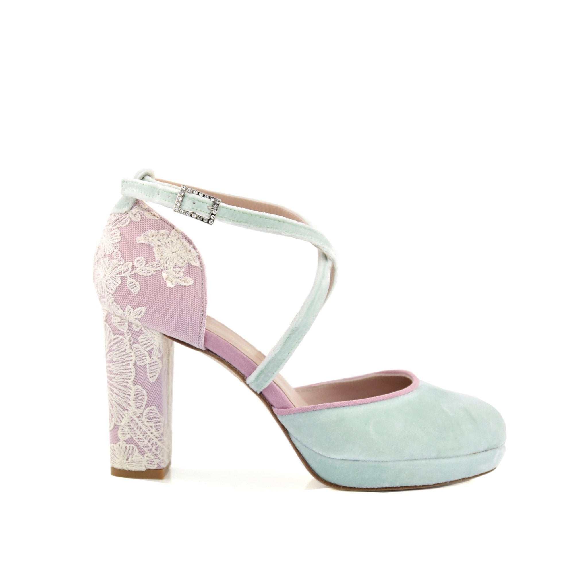 Rosalía Blanco Forrado Alto — Zapatos de novia Lomas Shoes
