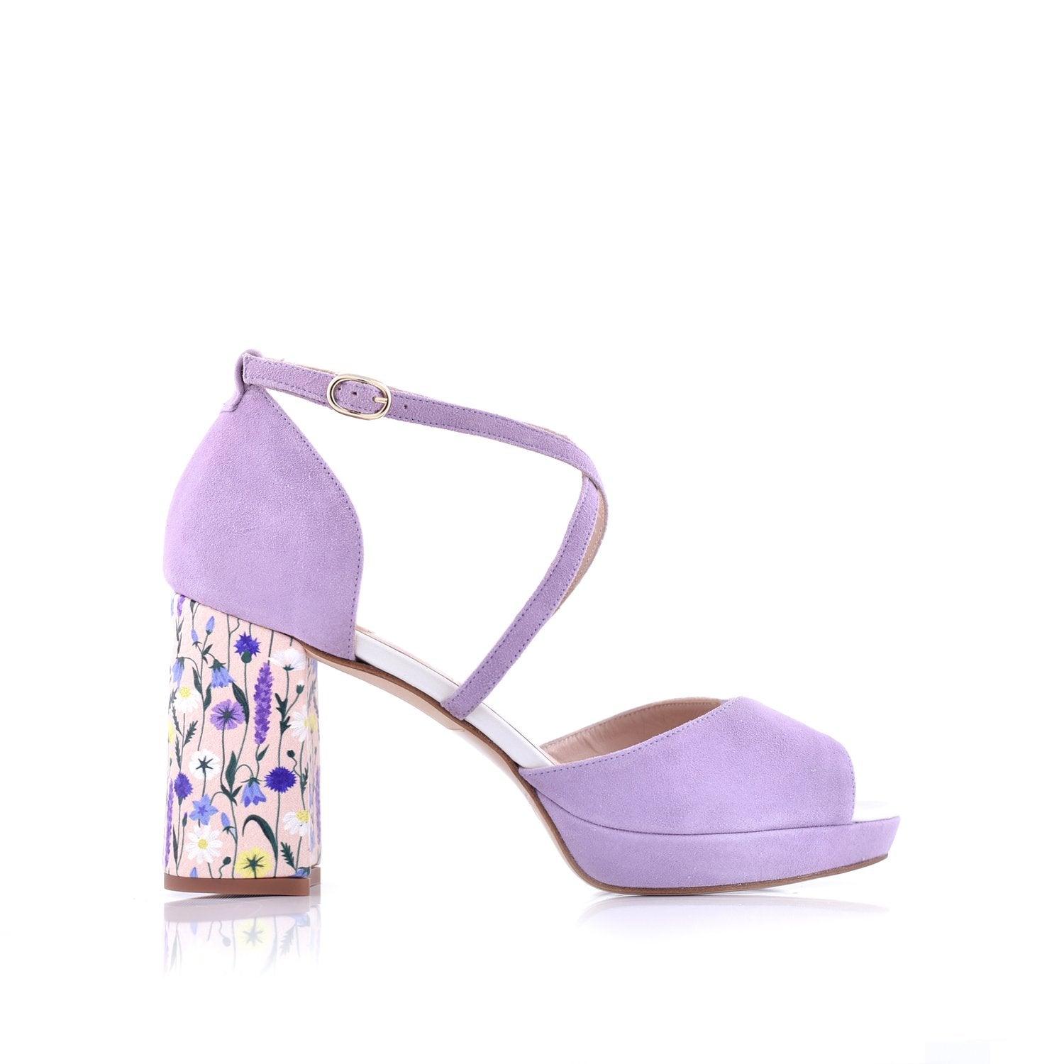 Rosalía Lavanda Aquarelle Midi — Zapatos de novia Lomas Shoes