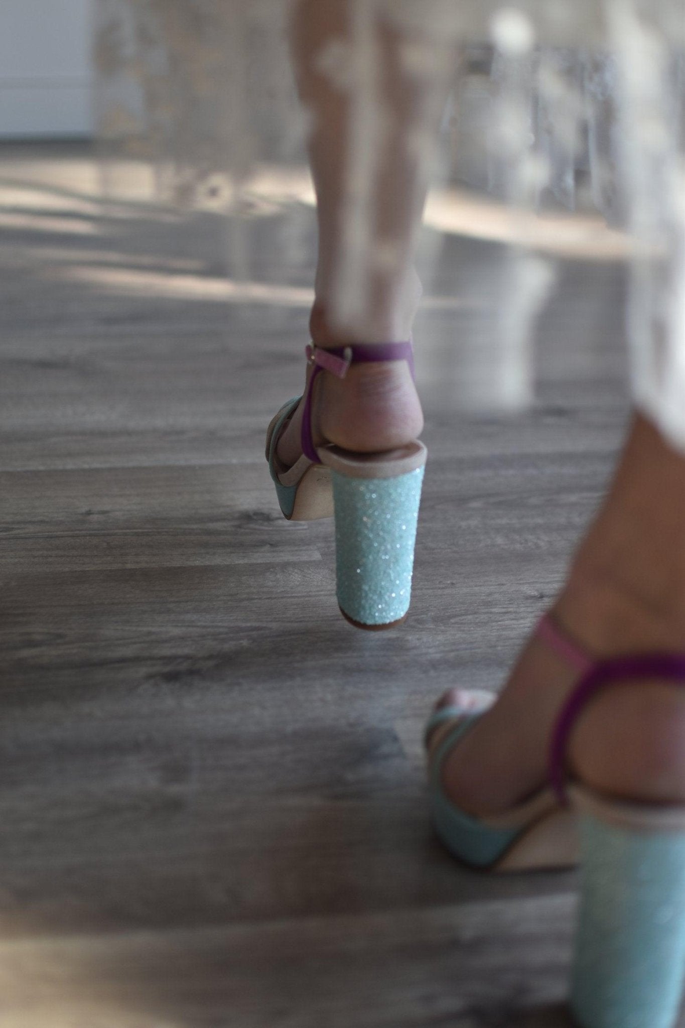 Sandalia Tricolor tacón 11cm ancho - zapatos_novia
